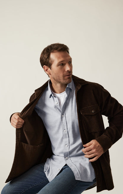 34 Heritage Herringbone Shirt In Grey Melange