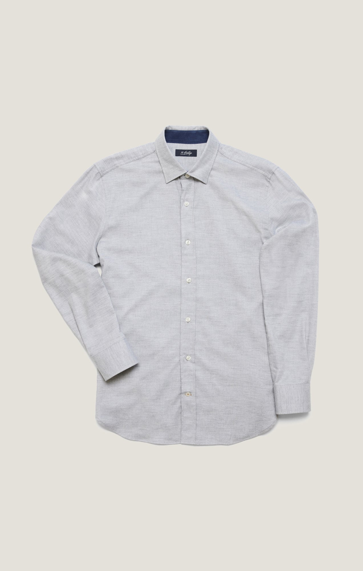 34 Heritage Herringbone Shirt In Grey Melange