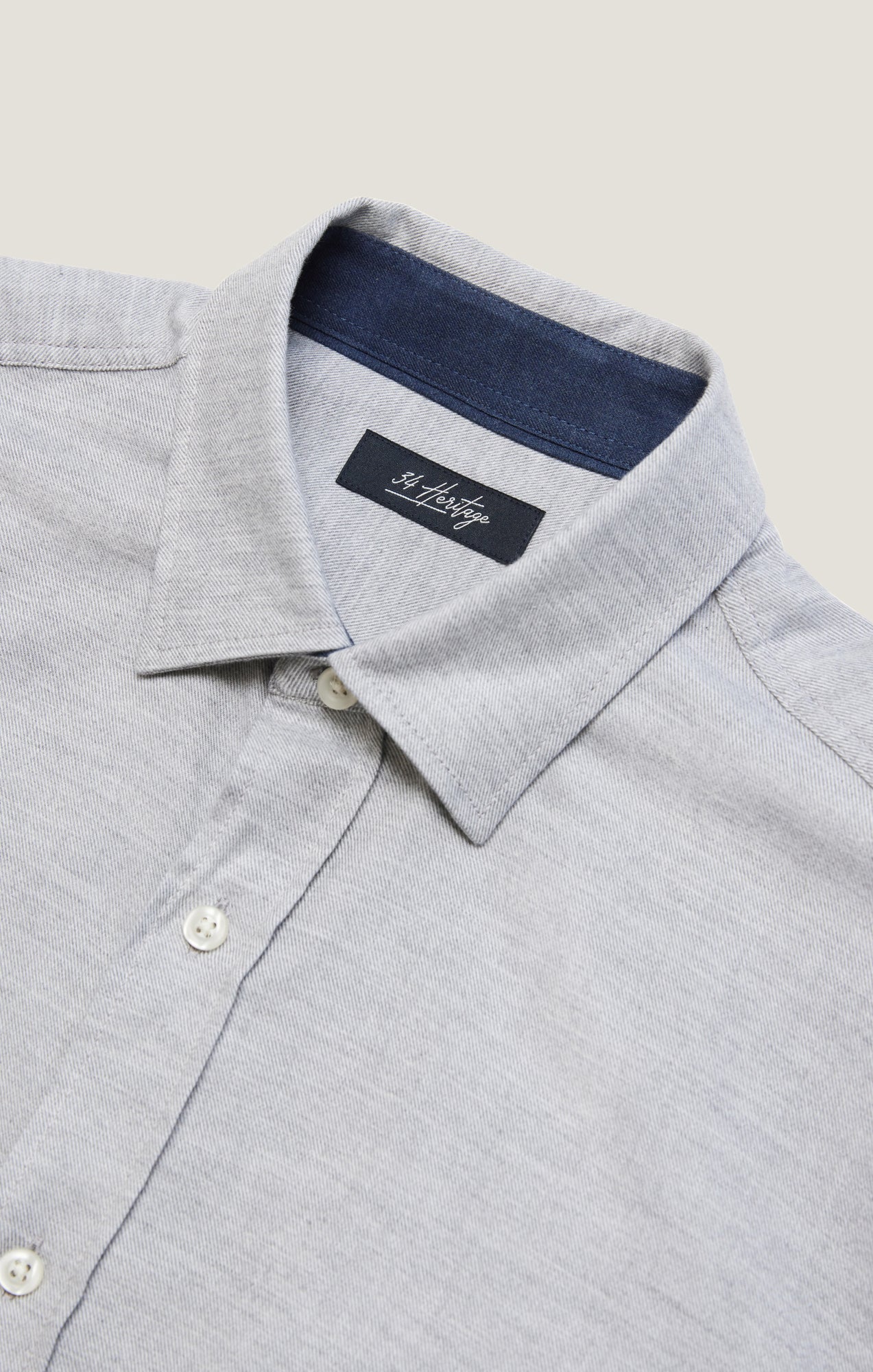 34 Heritage Herringbone Shirt In Grey Melange