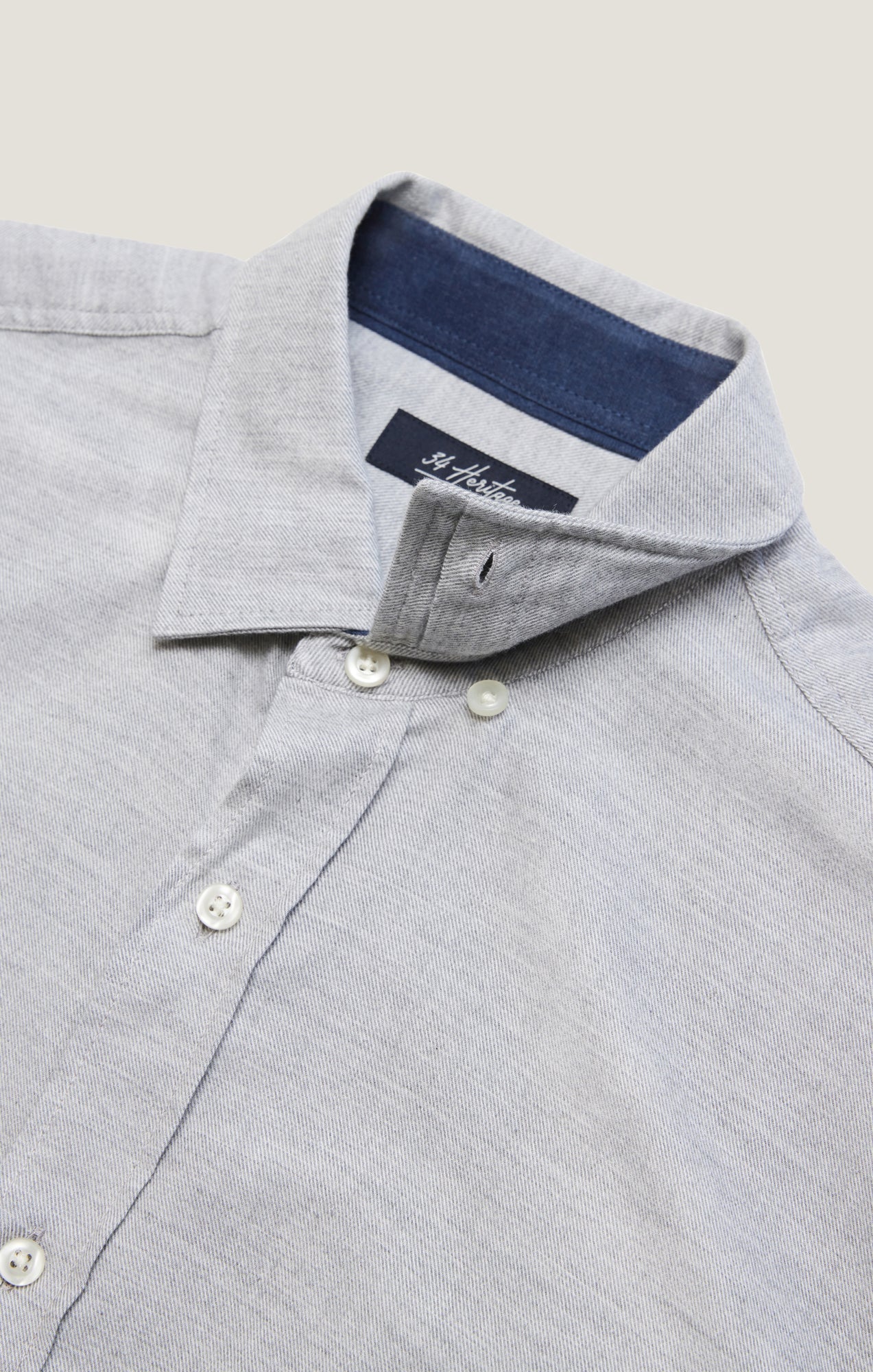 34 Heritage Herringbone Shirt In Grey Melange