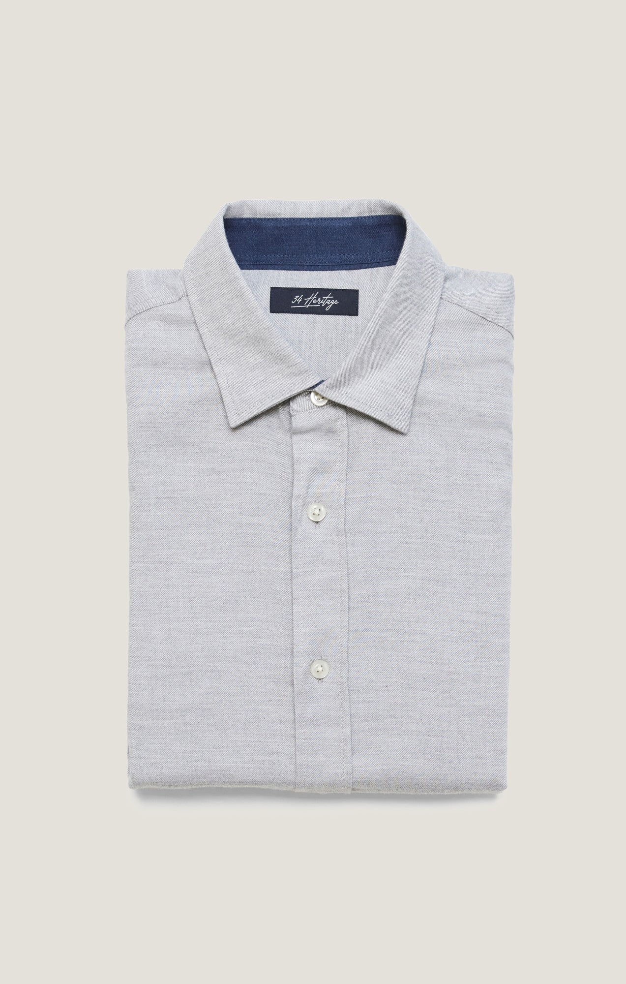 34 Heritage Herringbone Shirt In Grey Melange