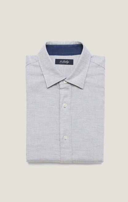34 Heritage Herringbone Shirt In Grey Melange