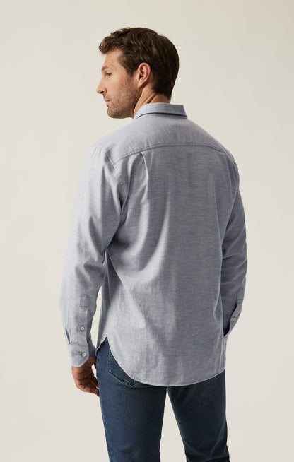 34 Heritage Herringbone Shirt In Grey Melange