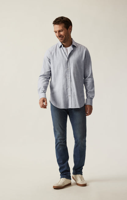 34 Heritage Herringbone Shirt In Grey Melange