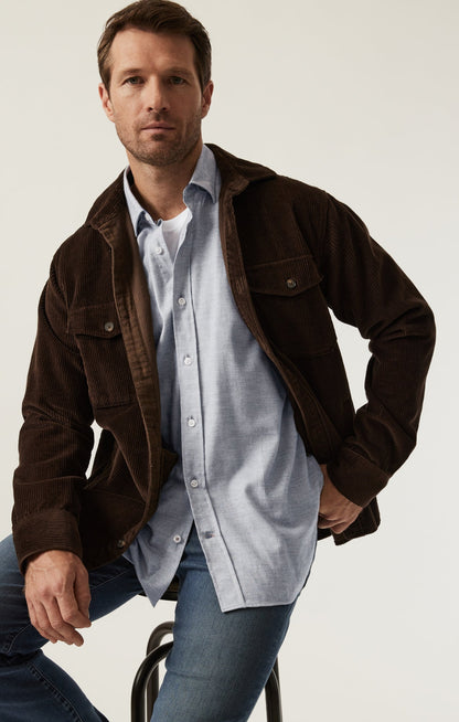 34 Heritage Herringbone Shirt In Grey Melange