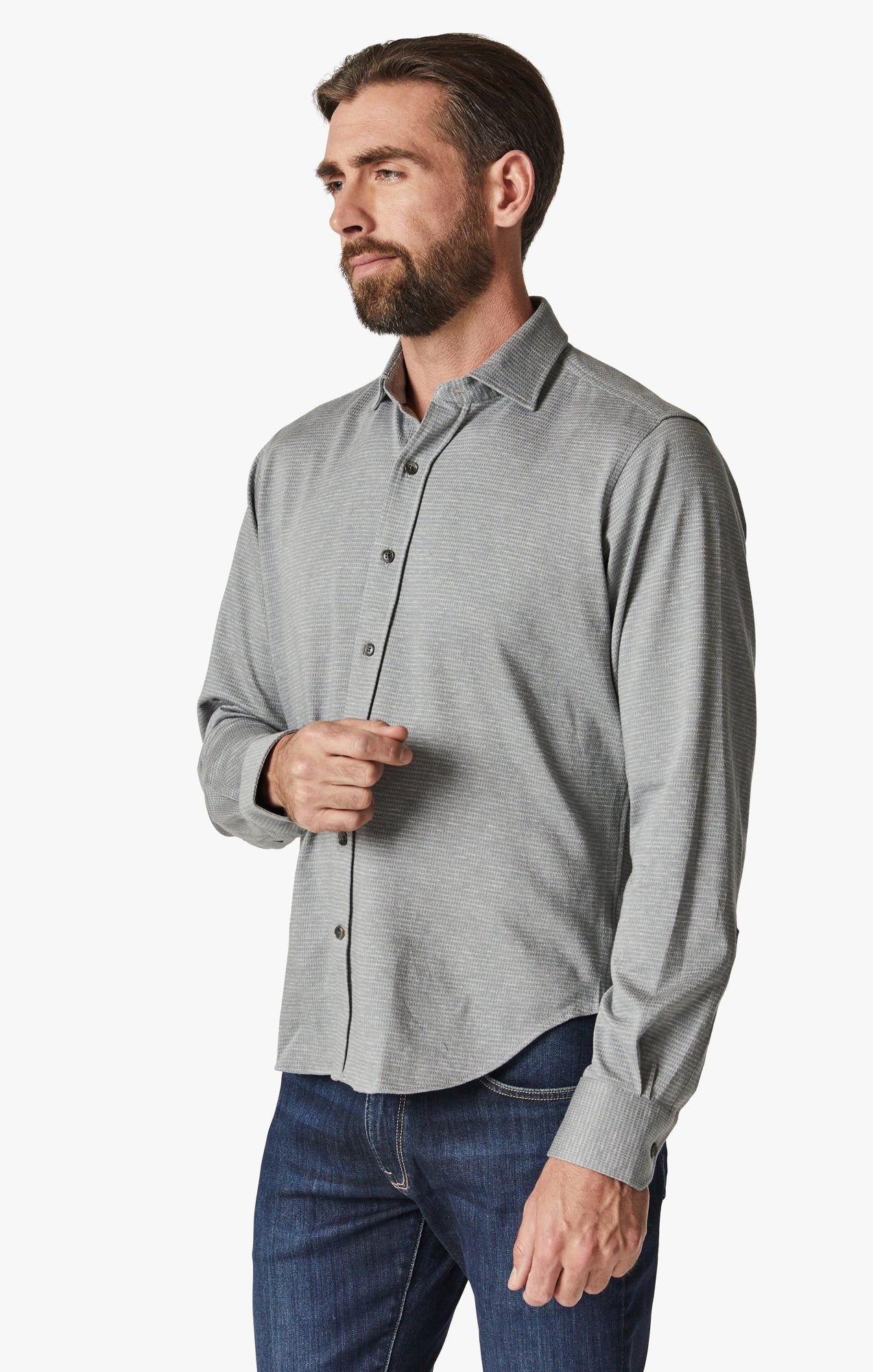 34 Heritage Structured Shirt In Light Grey