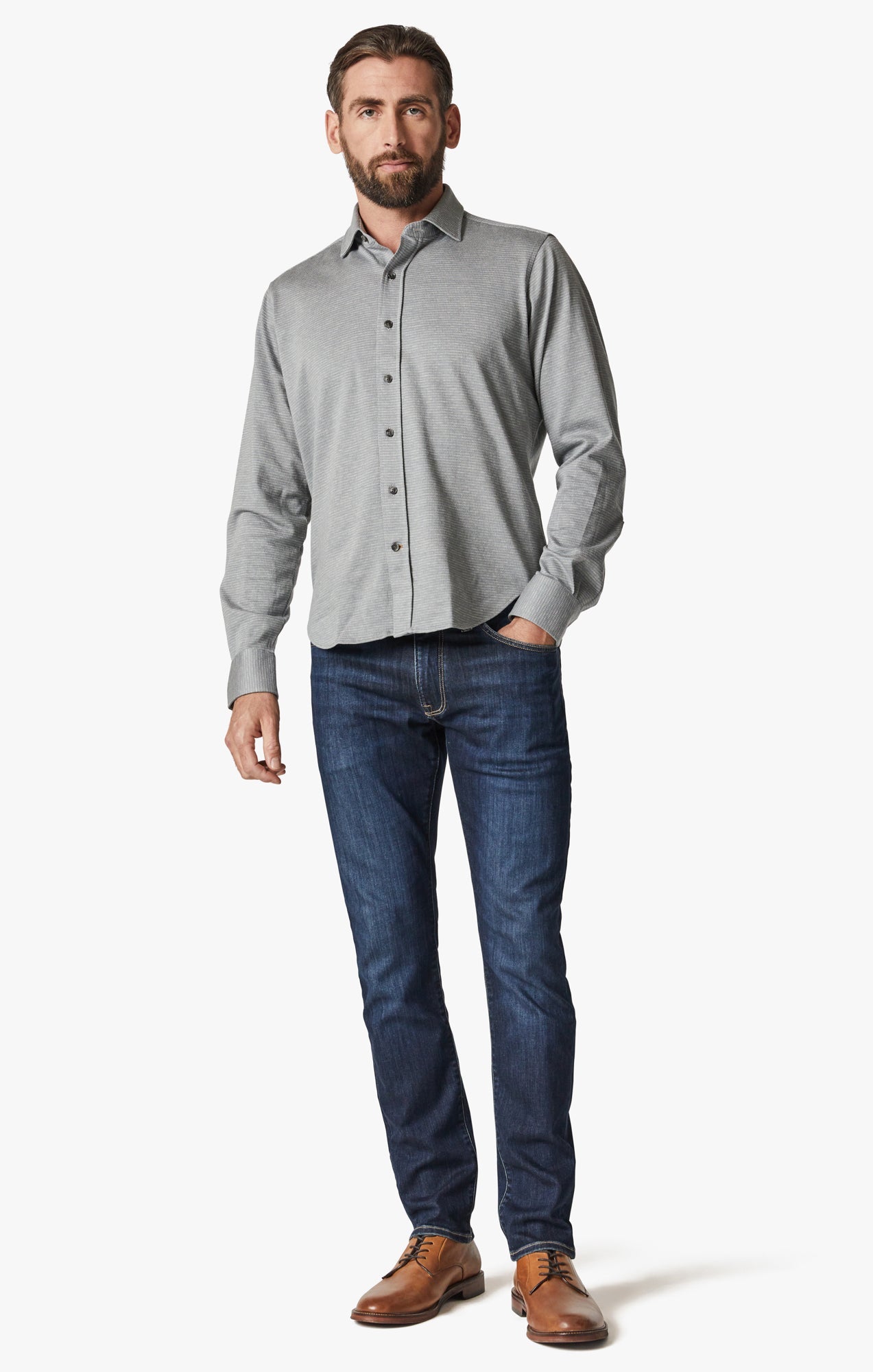 34 Heritage Structured Shirt In Light Grey