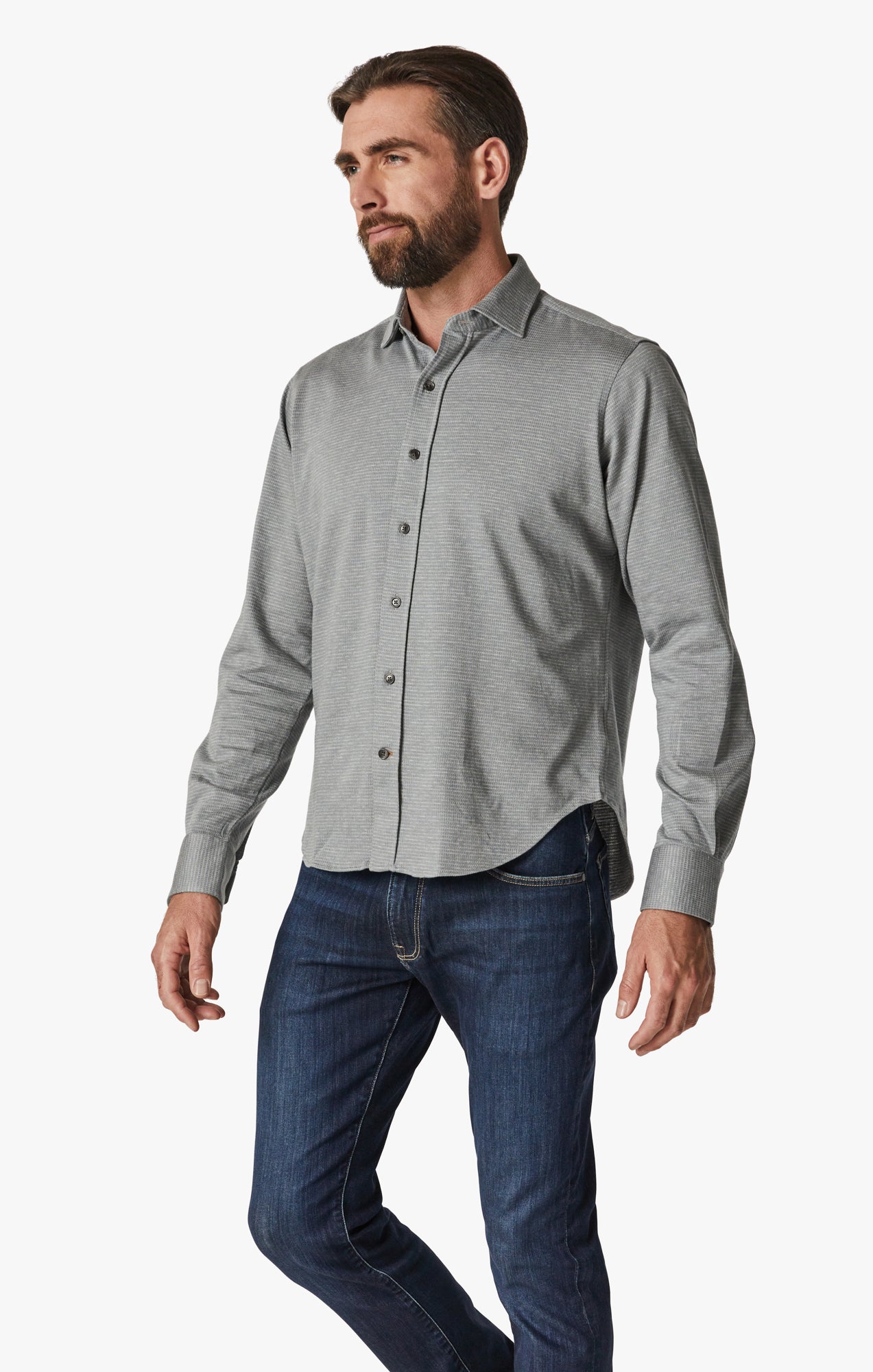 34 Heritage Structured Shirt In Light Grey