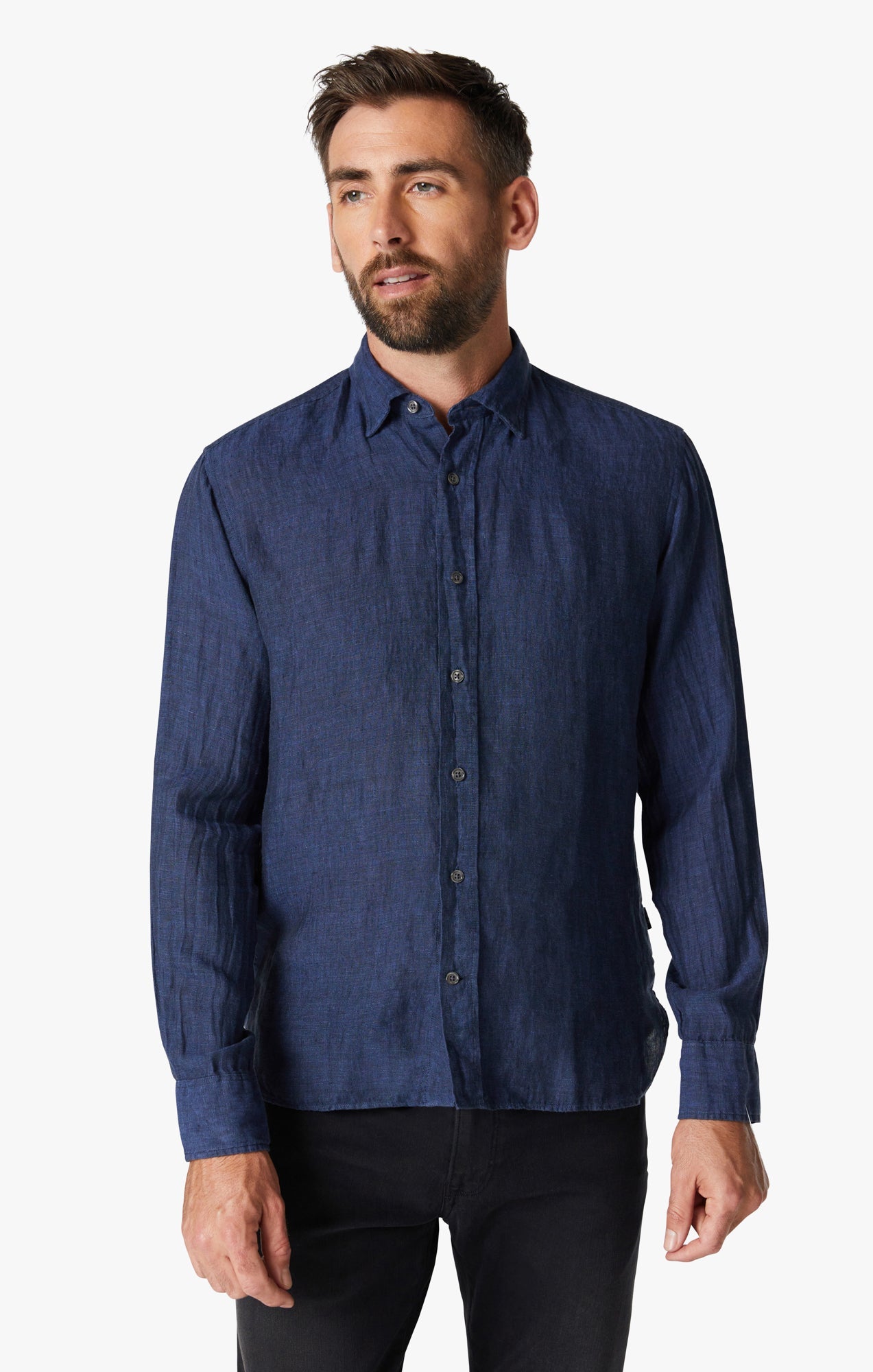 34 Heritage Linen Chambray Shirt İndigo