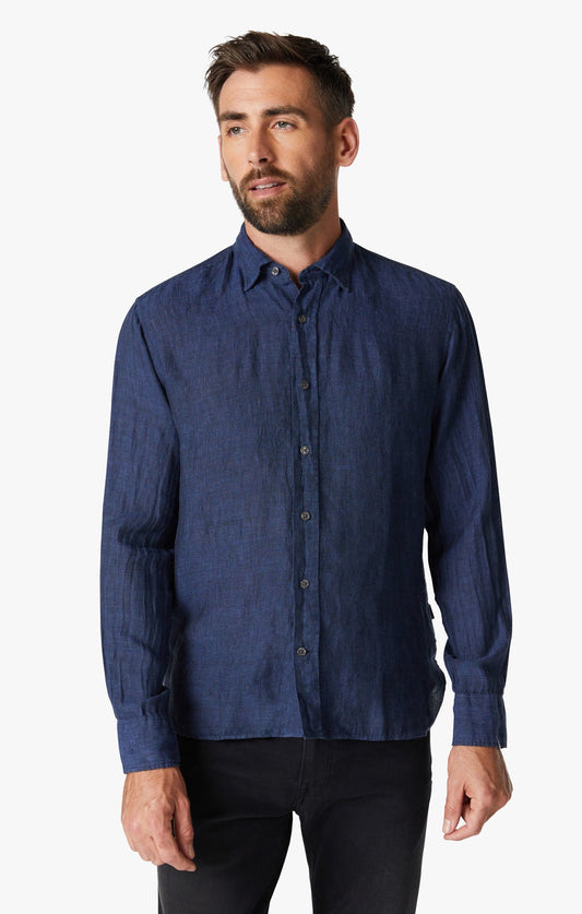 34 Heritage Linen Chambray Shirt İndigo
