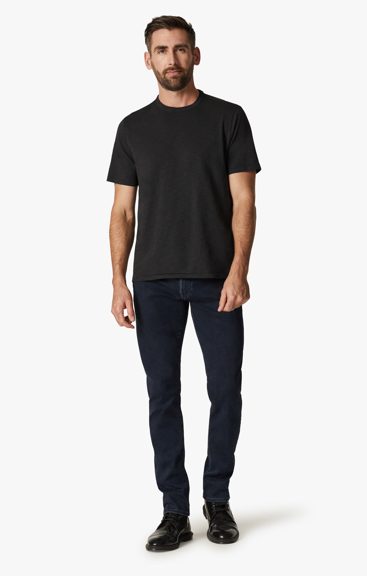 34 Heritage Slub Crew Neck T-Shirt in Black