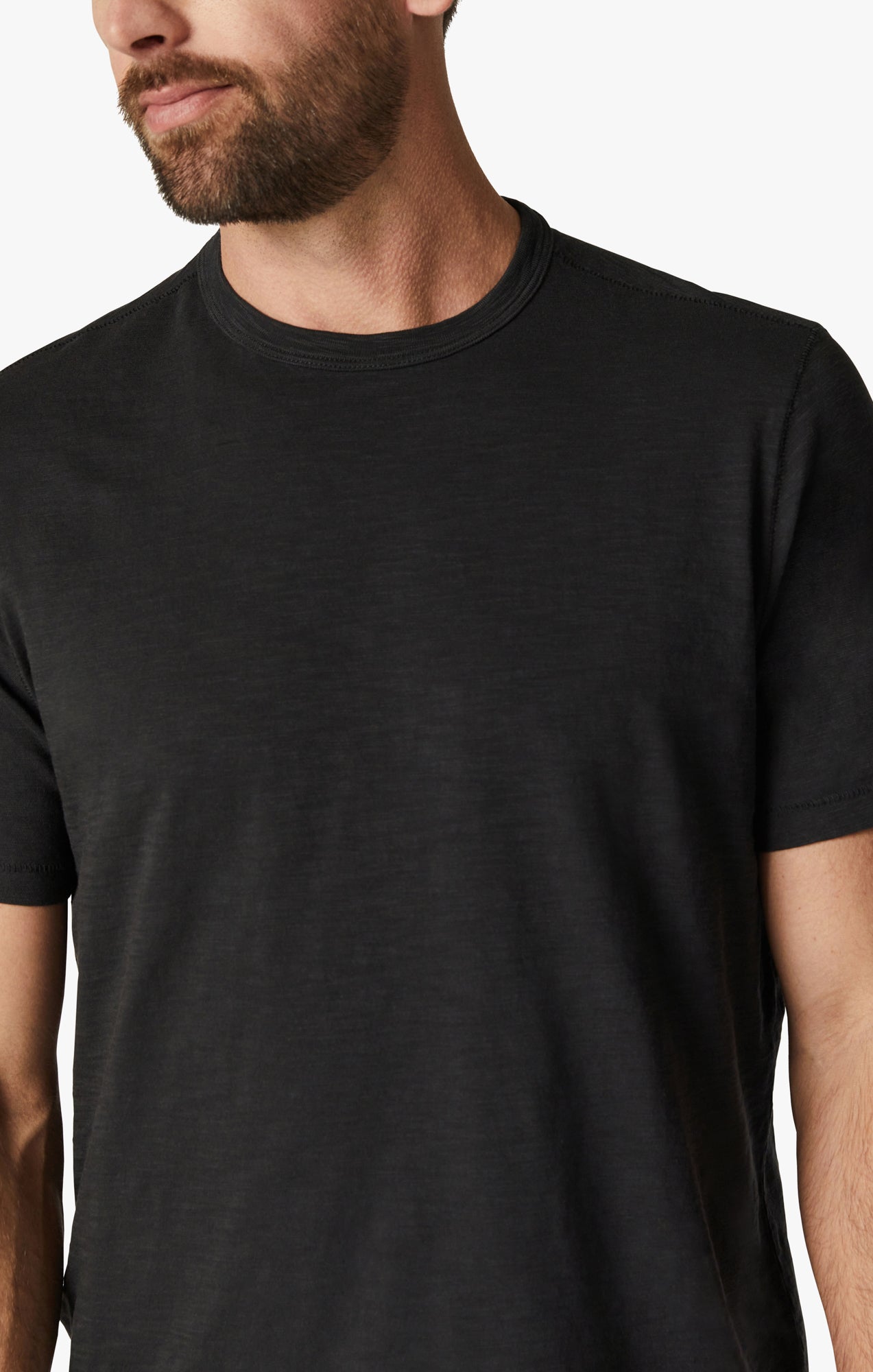 34 Heritage Slub Crew Neck T-Shirt in Black