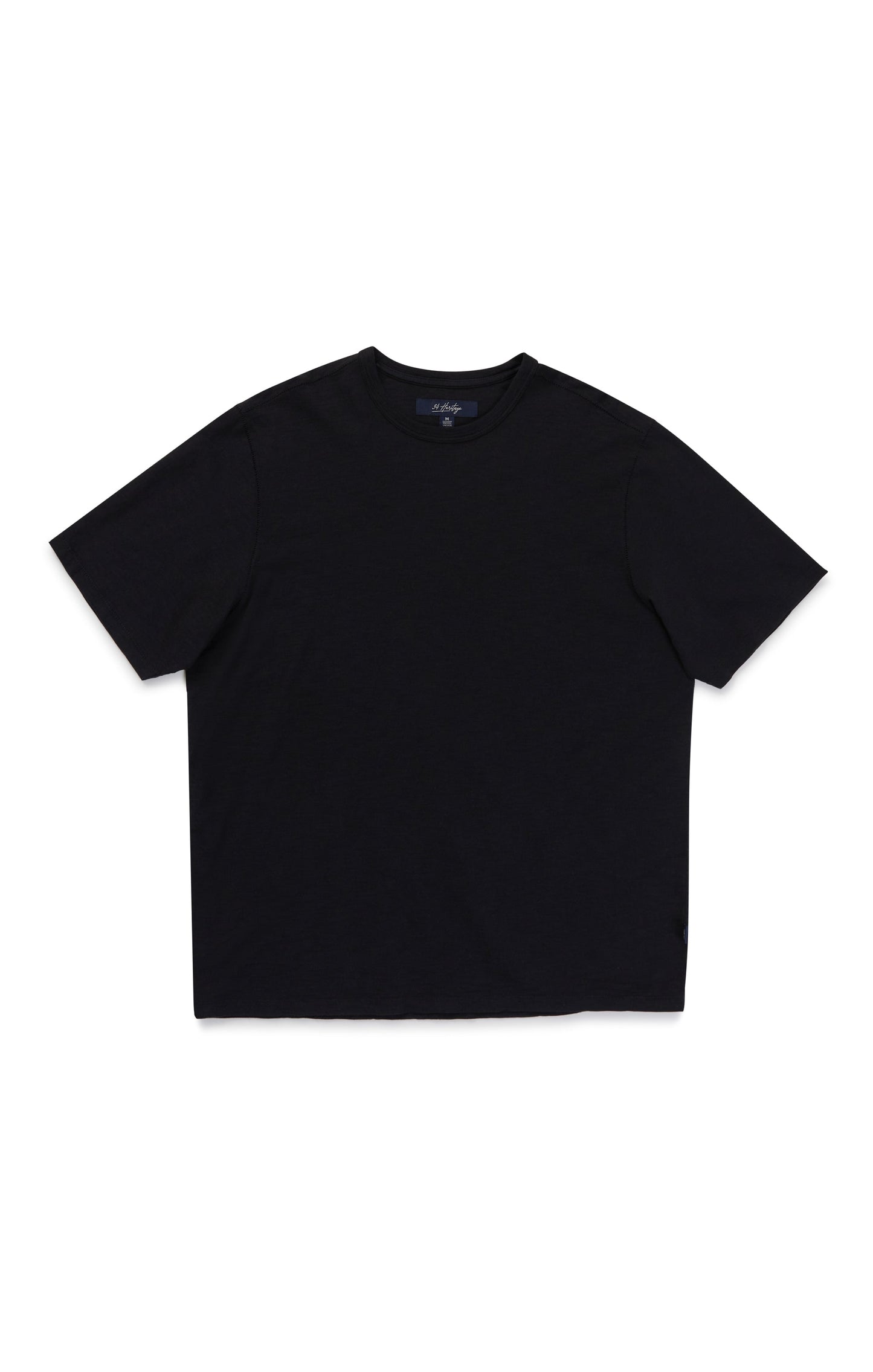 34 Heritage Slub Crew Neck T-Shirt in Black
