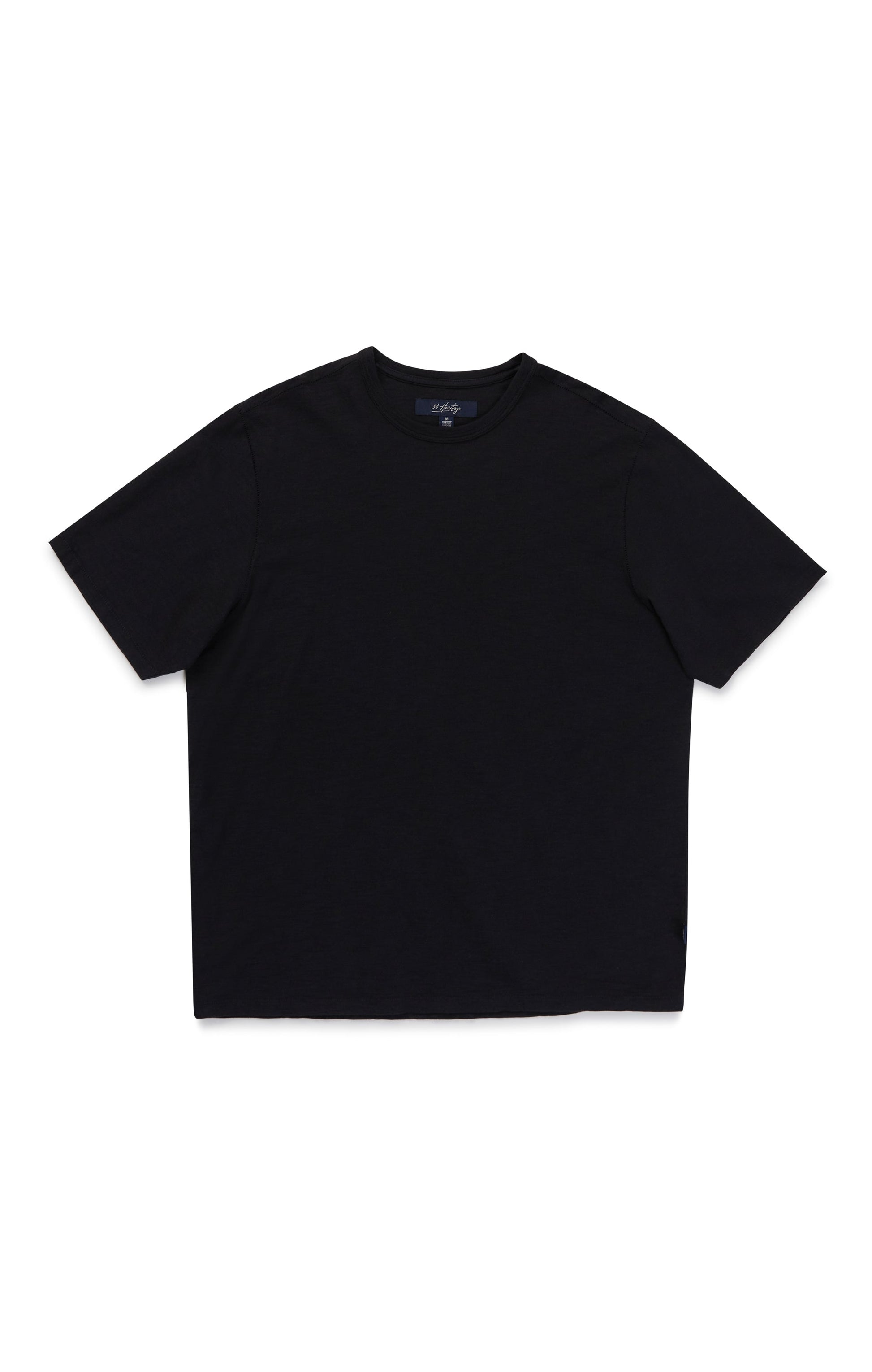 34 Heritage Slub Crew Neck T-Shirt in Black
