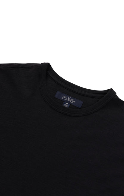 34 Heritage Slub Crew Neck T-Shirt in Black