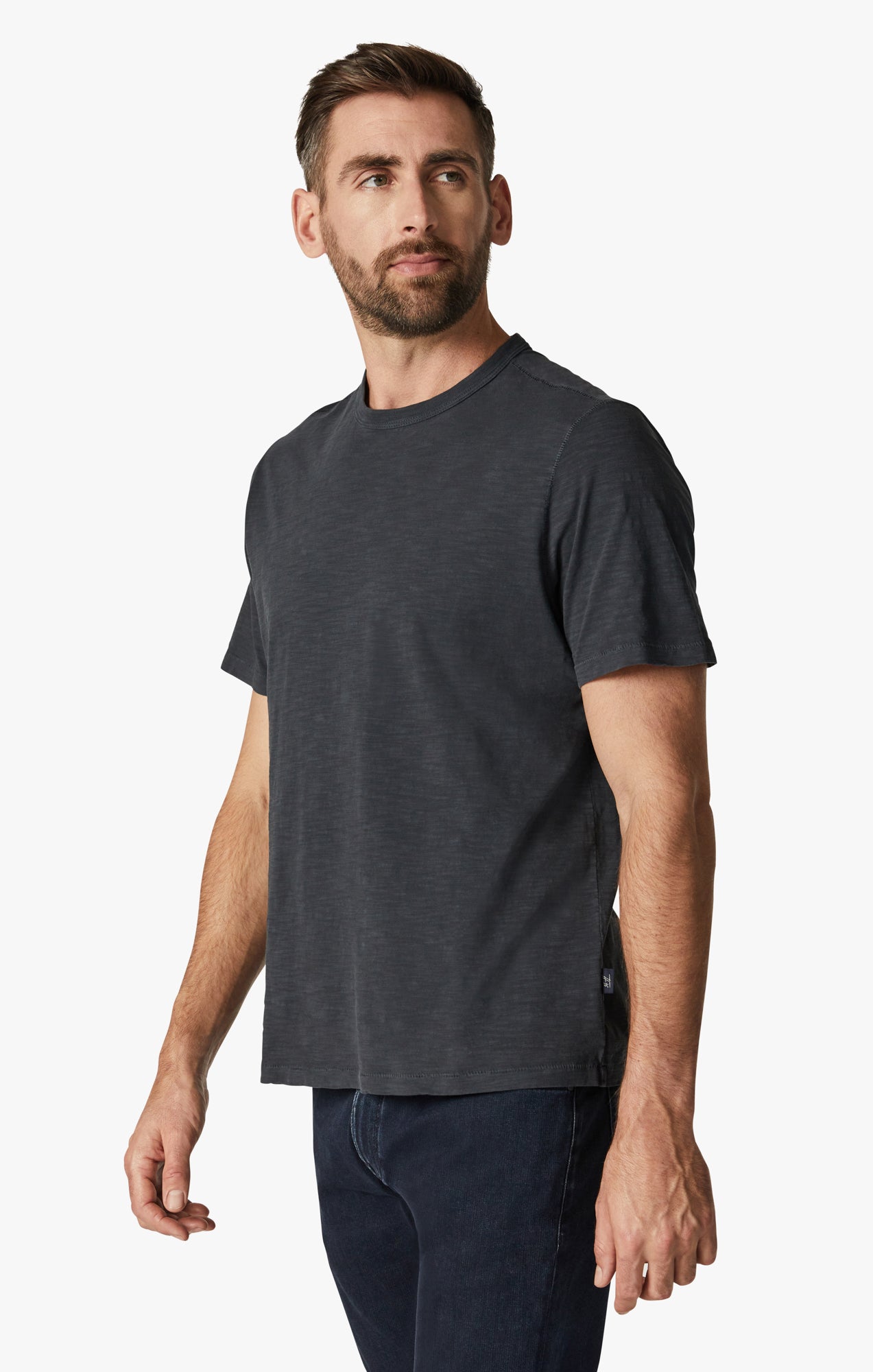34 Heritage Slub Crew Neck T-Shirt in Dark Navy