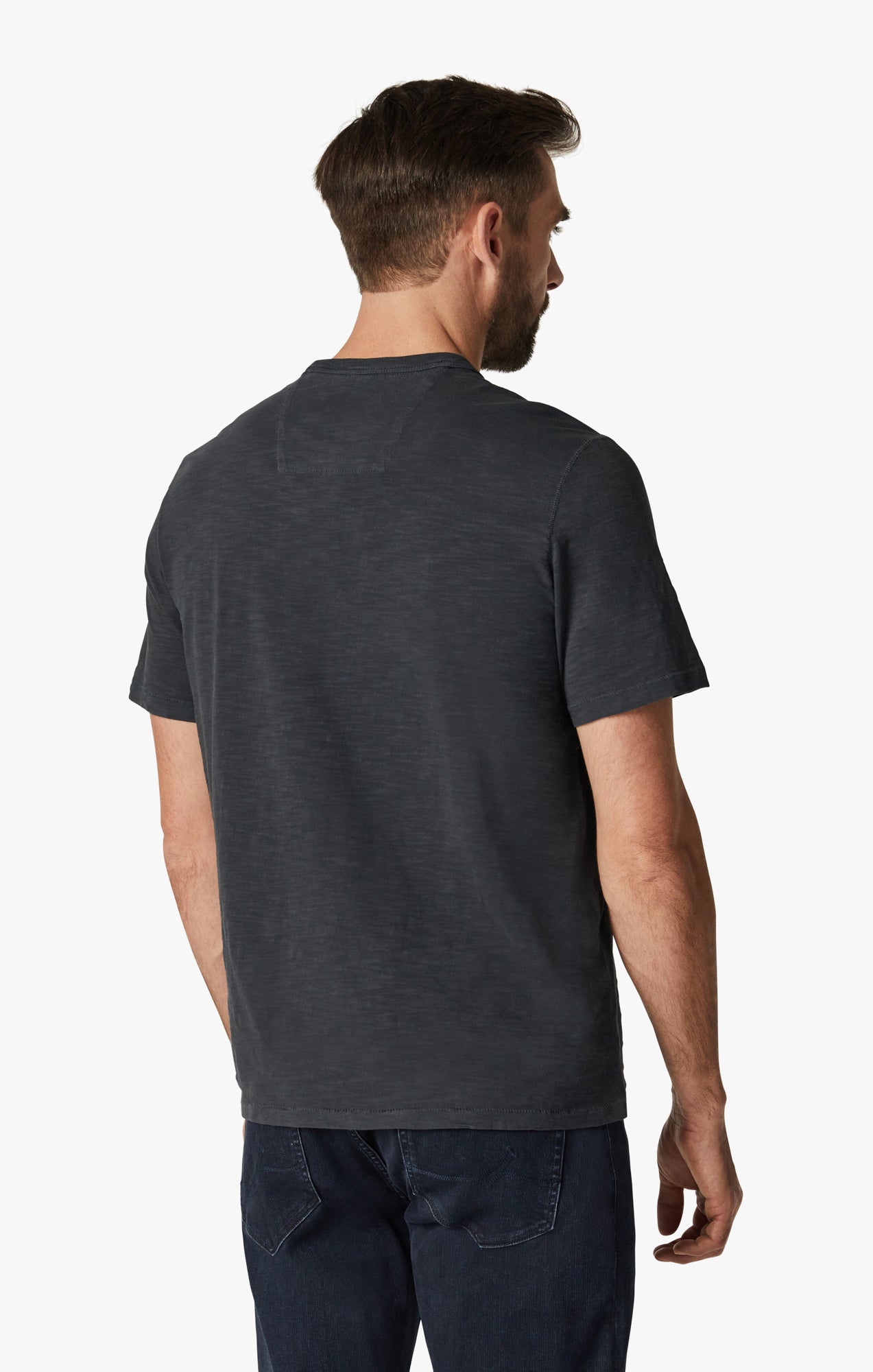 34 Heritage Slub Crew Neck T-Shirt in Dark Navy