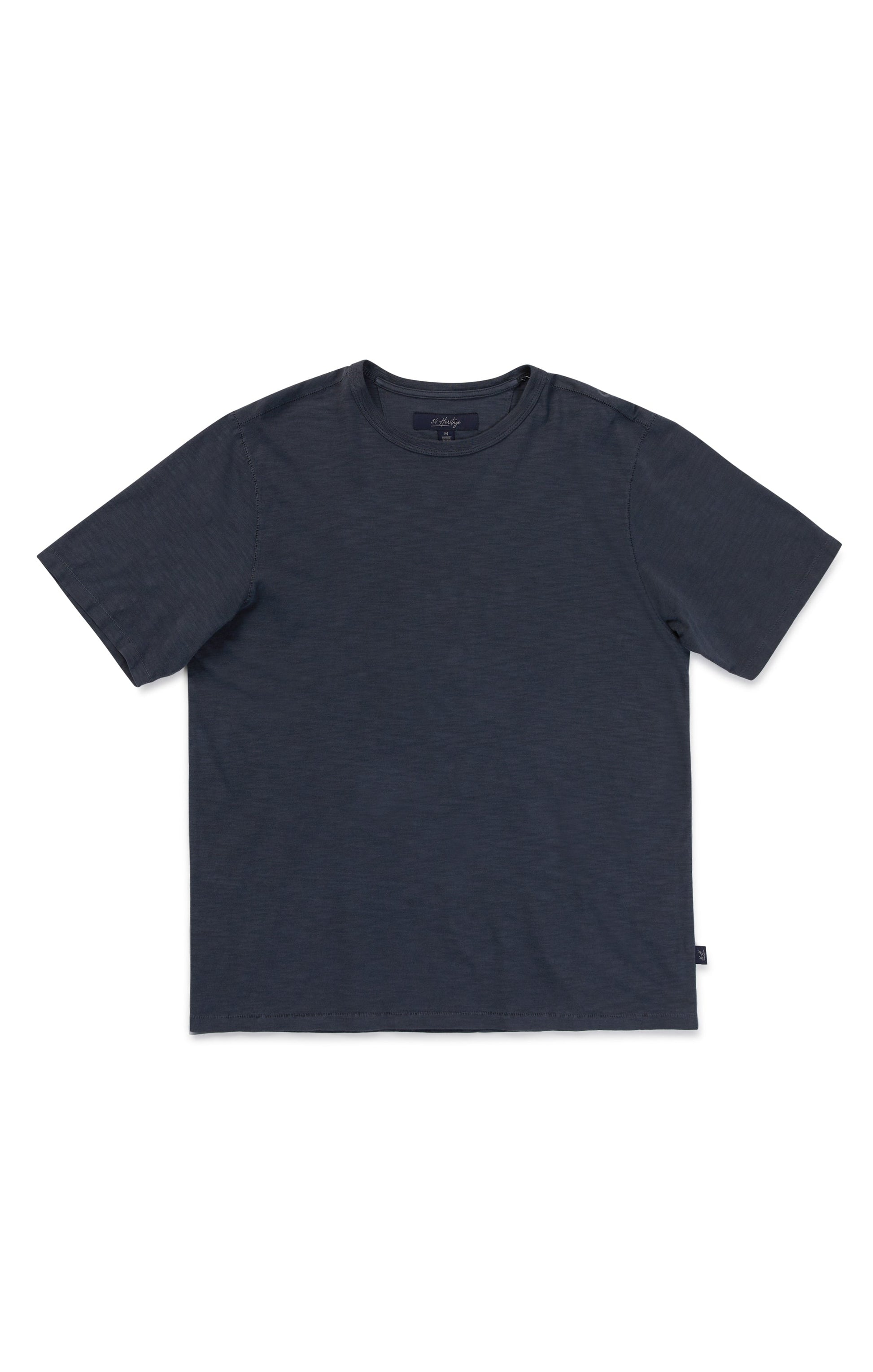 34 Heritage Slub Crew Neck T-Shirt in Dark Navy