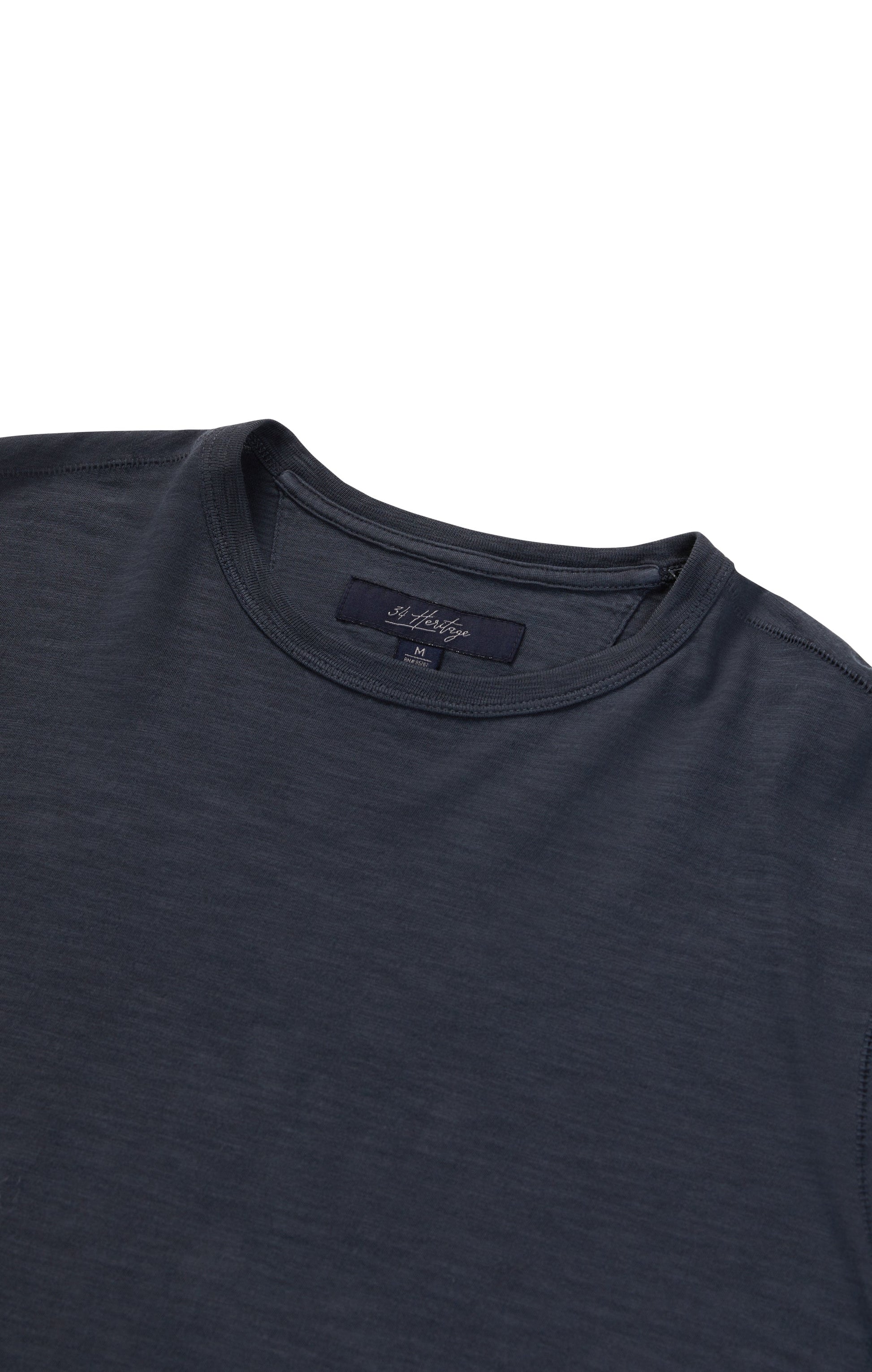 34 Heritage Slub Crew Neck T-Shirt in Dark Navy