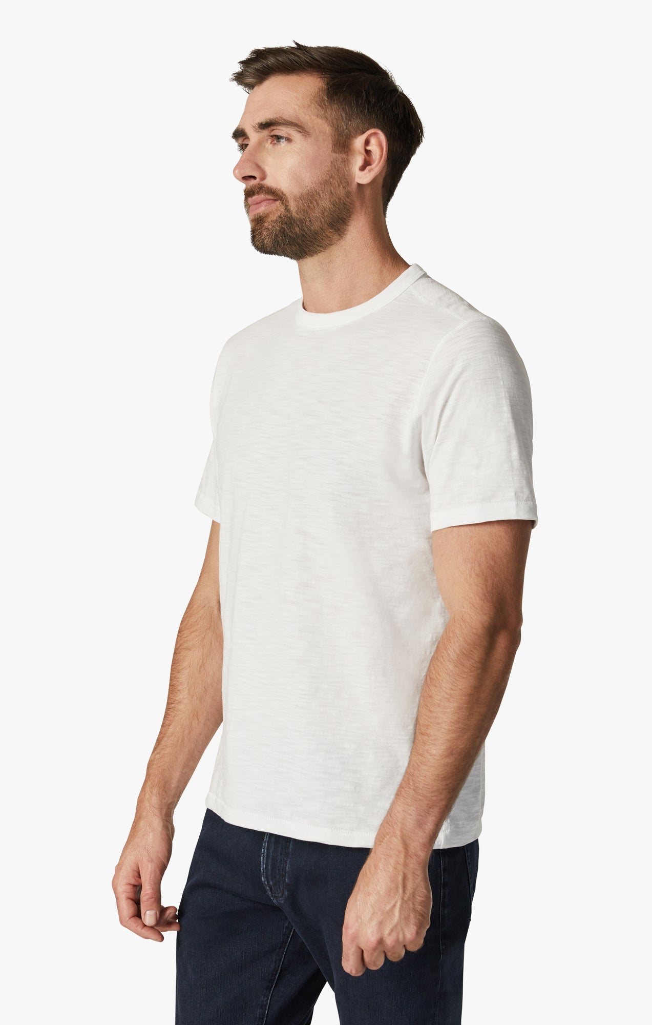 34 Heritage Slub Crew Neck T-Shirt in White
