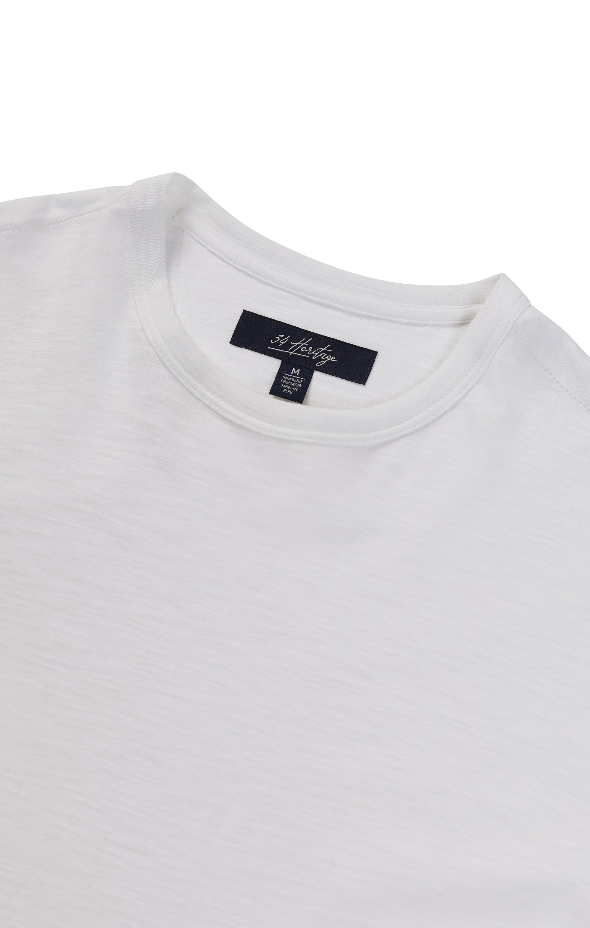 34 Heritage Slub Crew Neck T-Shirt in White
