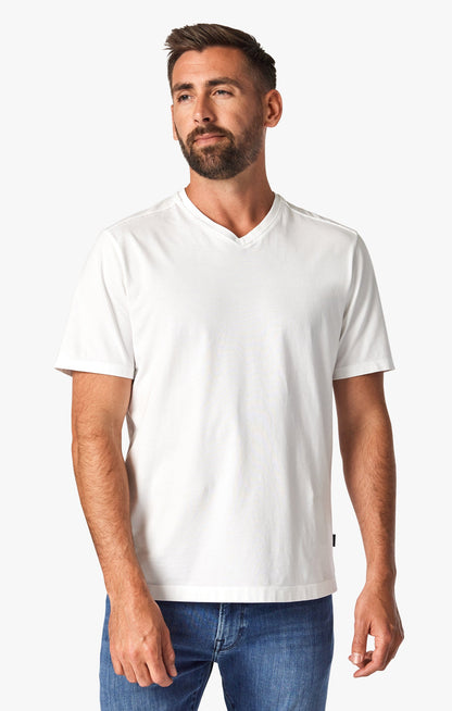 34 Heritage Deconstructed V-Neck T-Shirt in White