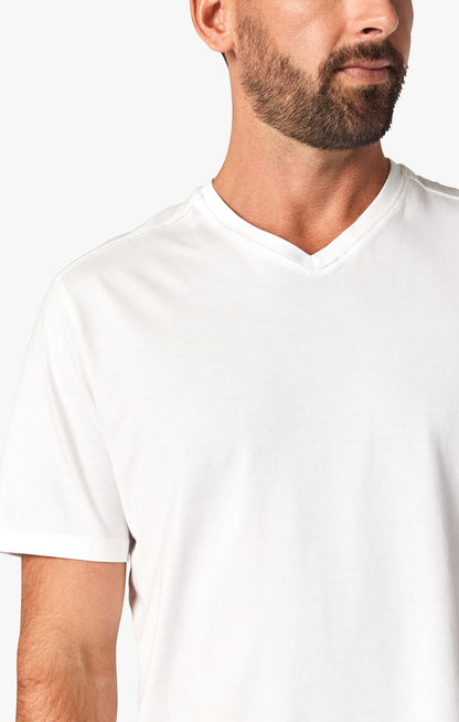 34 Heritage Deconstructed V-Neck T-Shirt in White