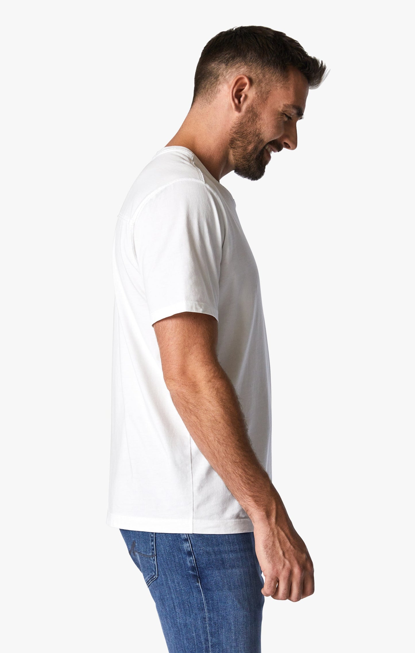 34 Heritage Deconstructed V-Neck T-Shirt in White