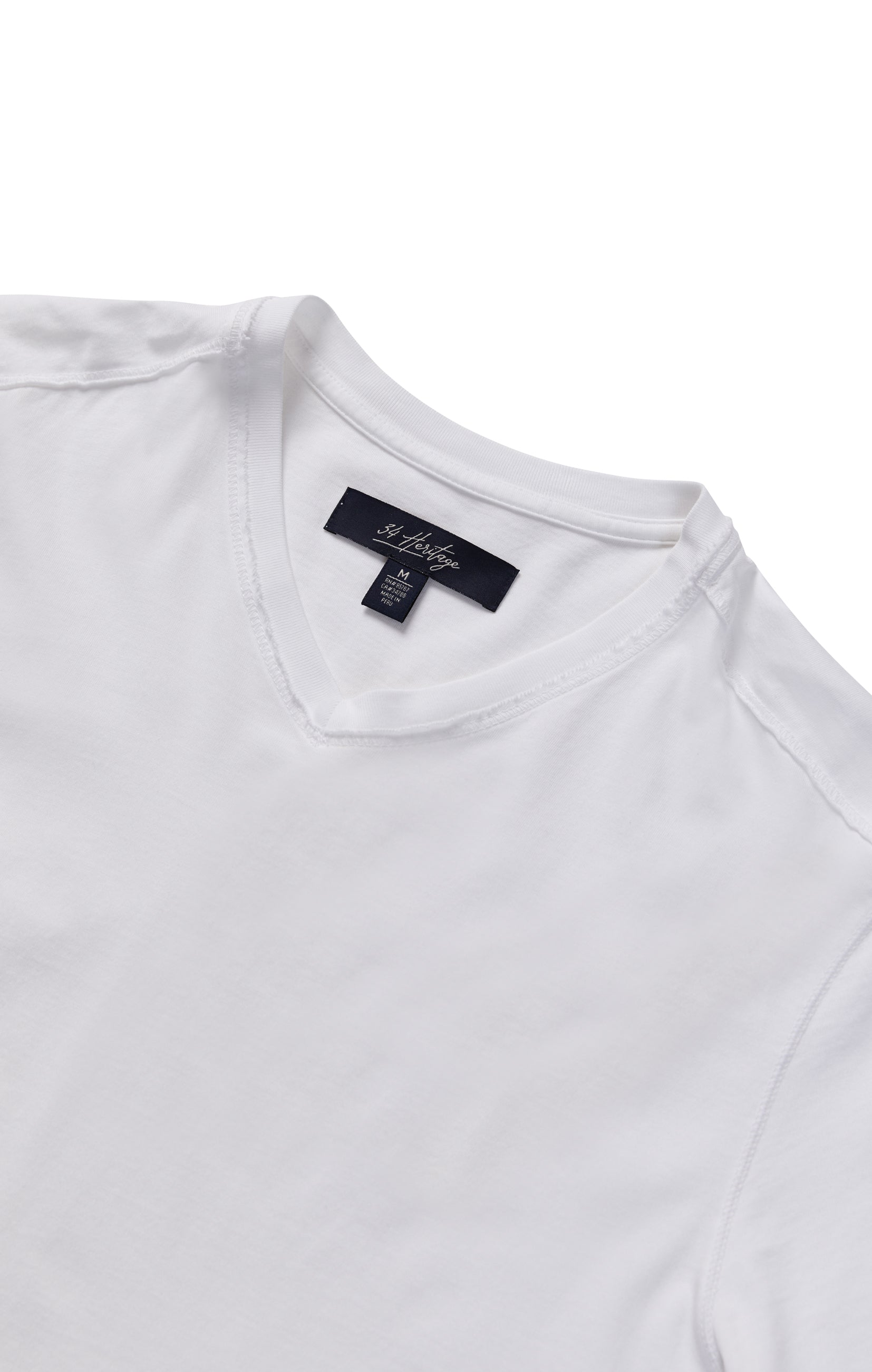 34 Heritage Deconstructed V-Neck T-Shirt in White