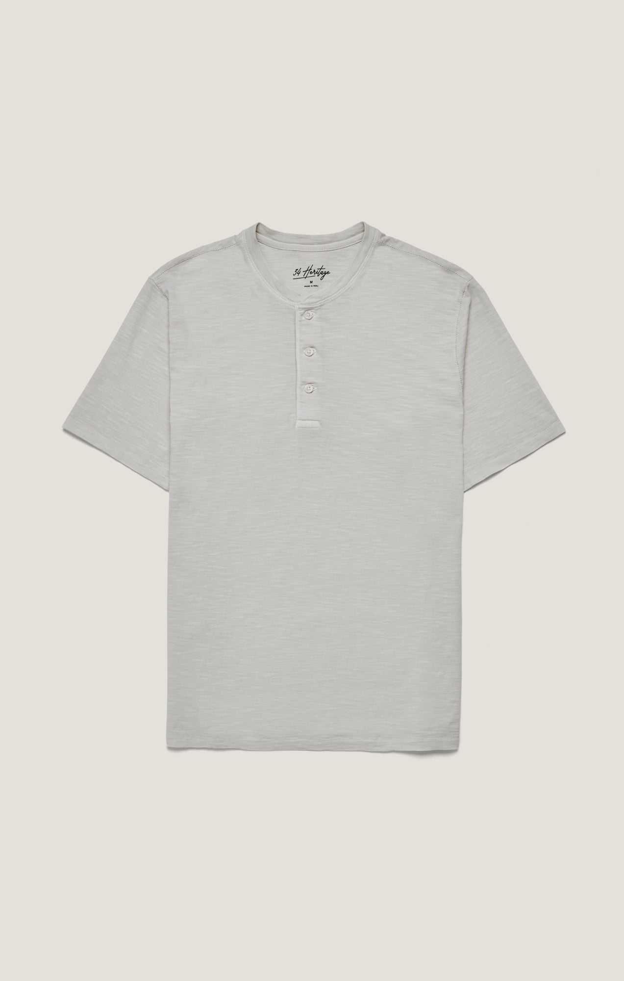 34 Heritage Slub Henley T-Shirt in Ivory