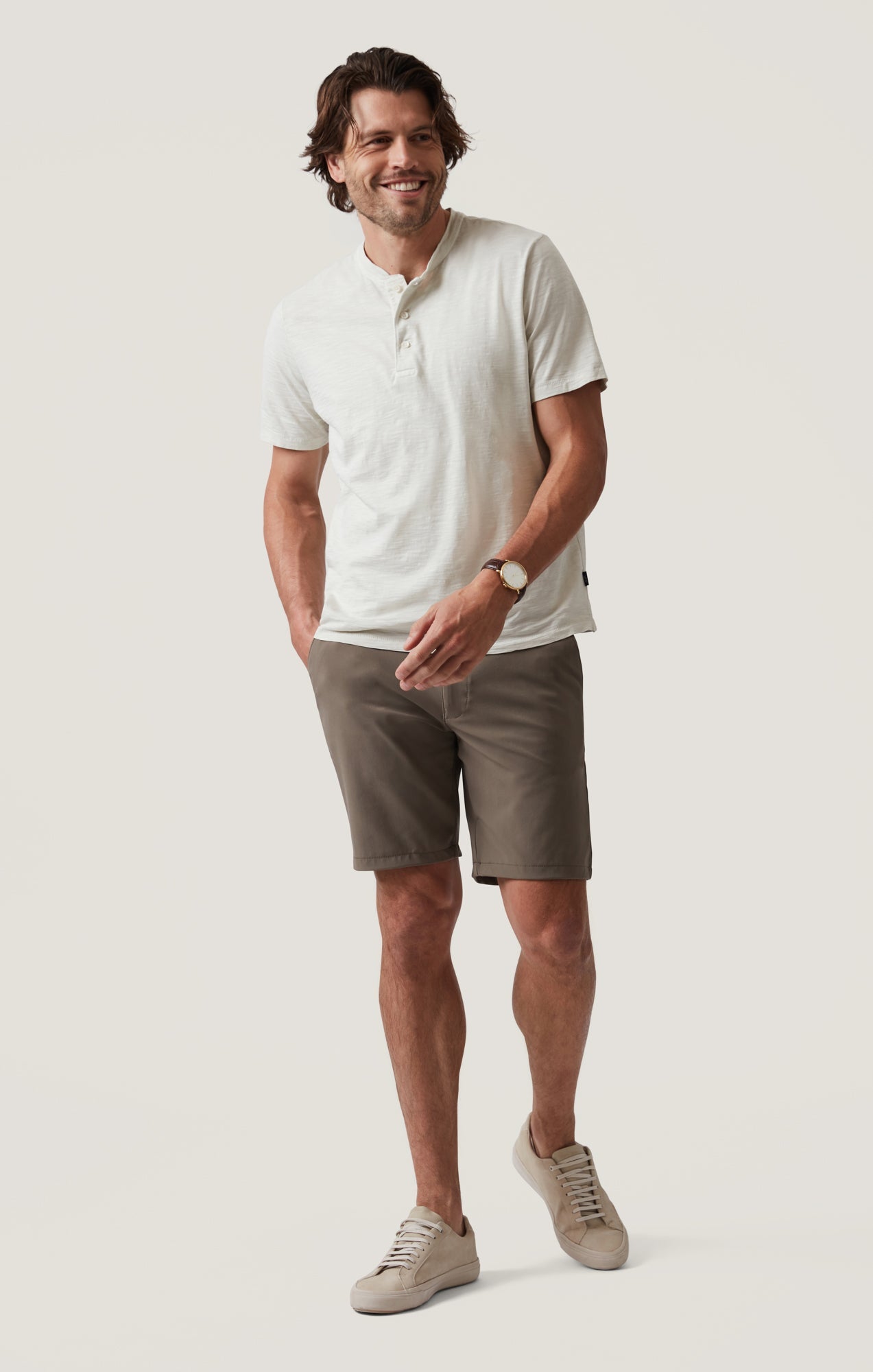 34 Heritage Slub Henley T-Shirt in Ivory