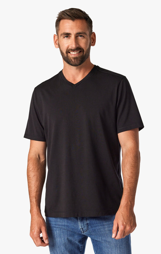 34 Heritage Deconstructed V-Neck T-Shirt in Black
