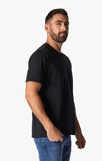 34 Heritage Deconstructed V-Neck T-Shirt in Black