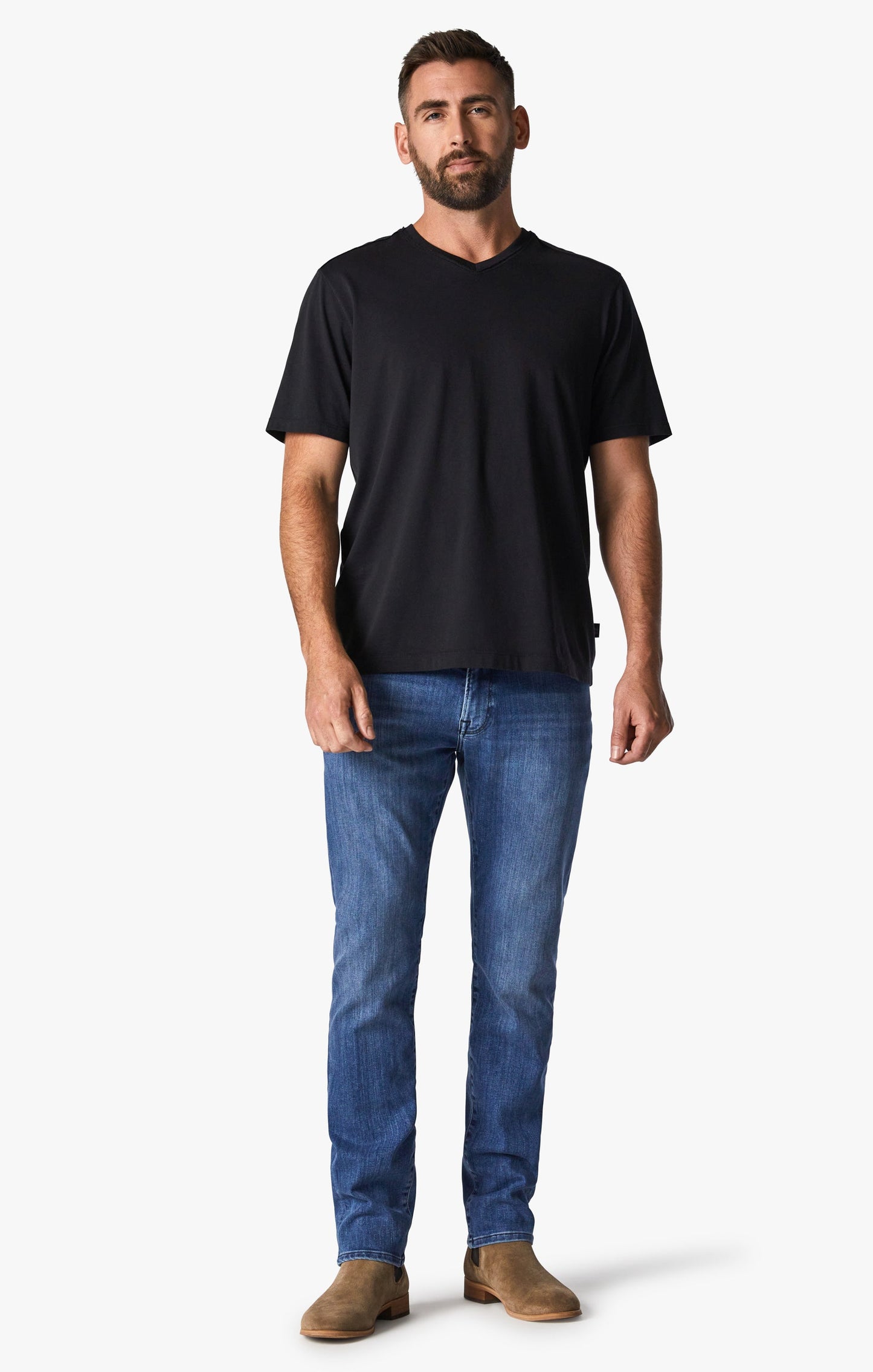 34 Heritage Deconstructed V-Neck T-Shirt in Black
