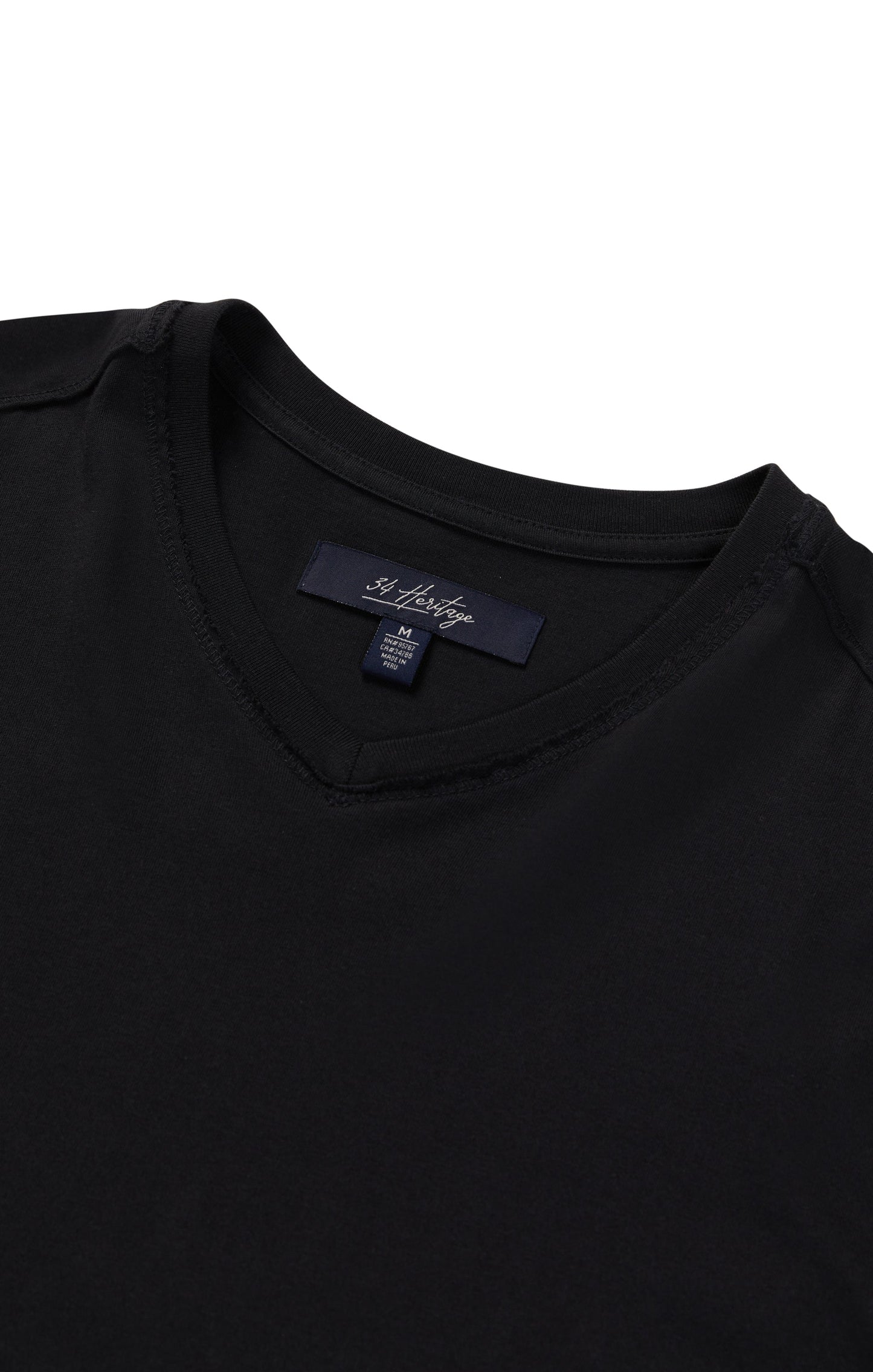 34 Heritage Deconstructed V-Neck T-Shirt in Black