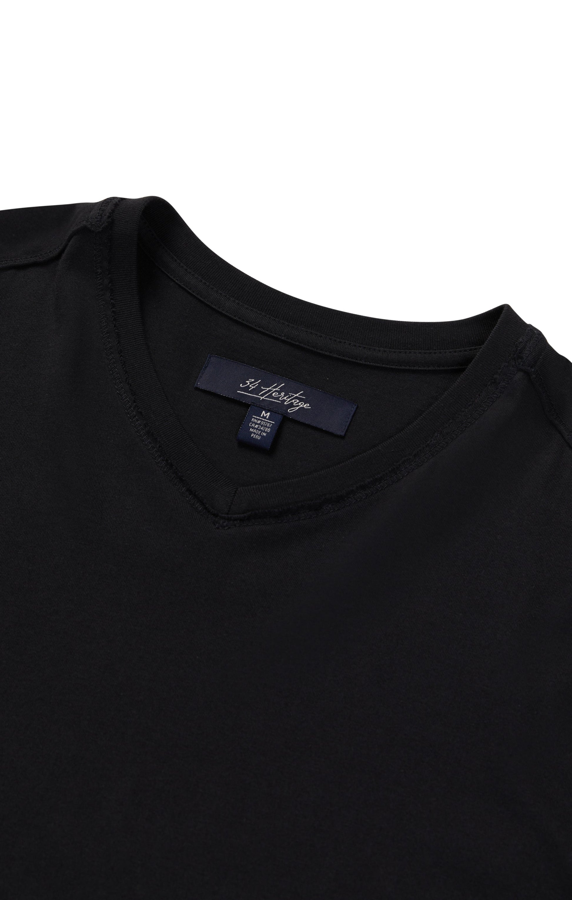 34 Heritage Deconstructed V-Neck T-Shirt in Black