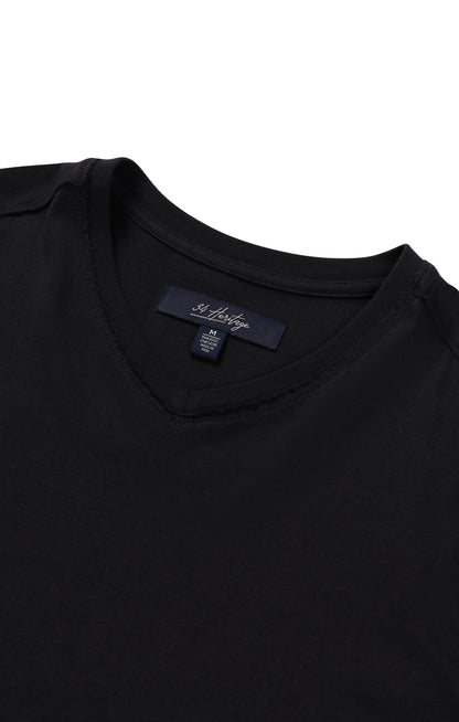 34 Heritage Deconstructed V-Neck T-Shirt in Black