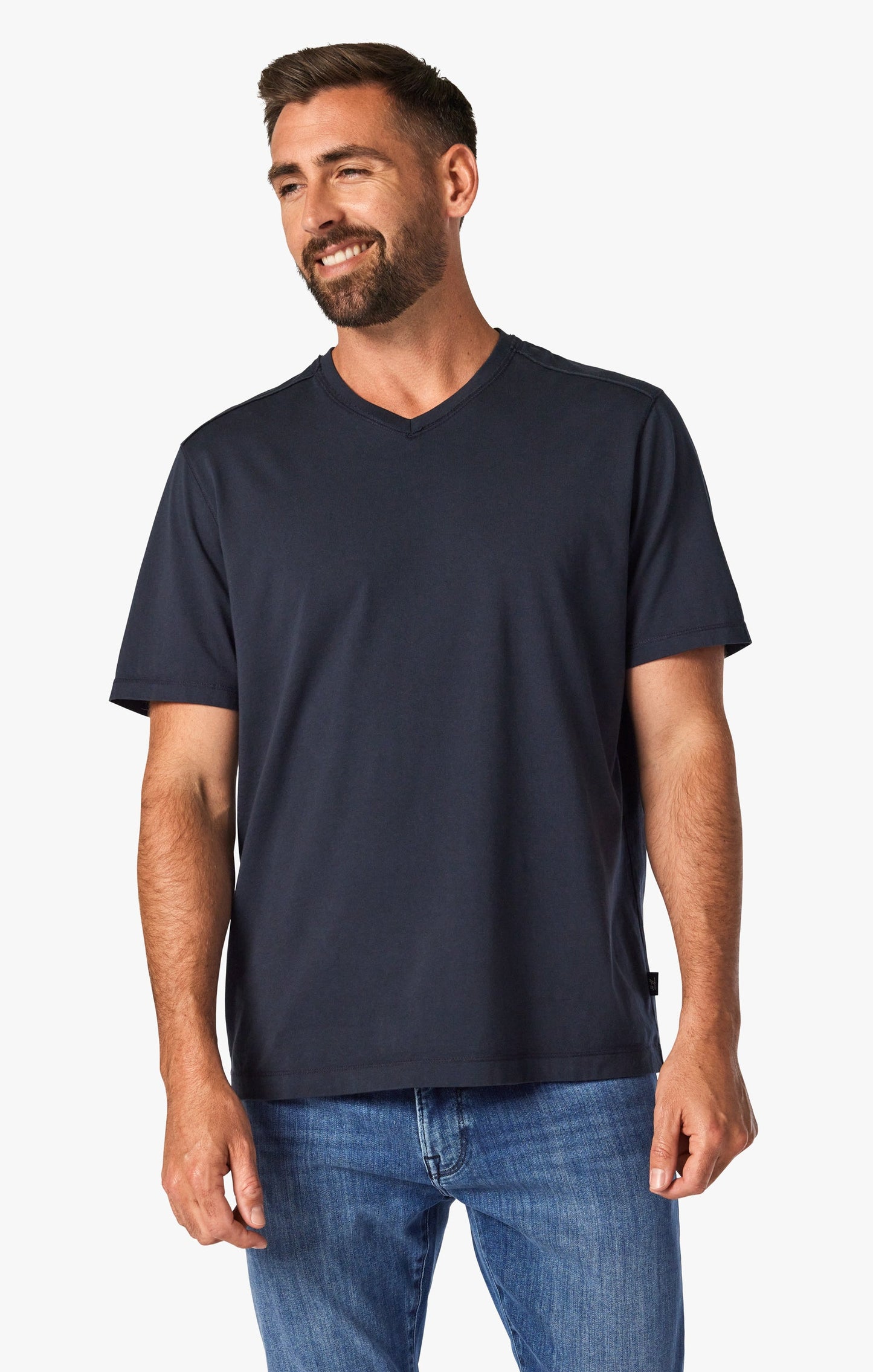 34 Heritage Deconstructed V-Neck T-Shirt in Dark Navy