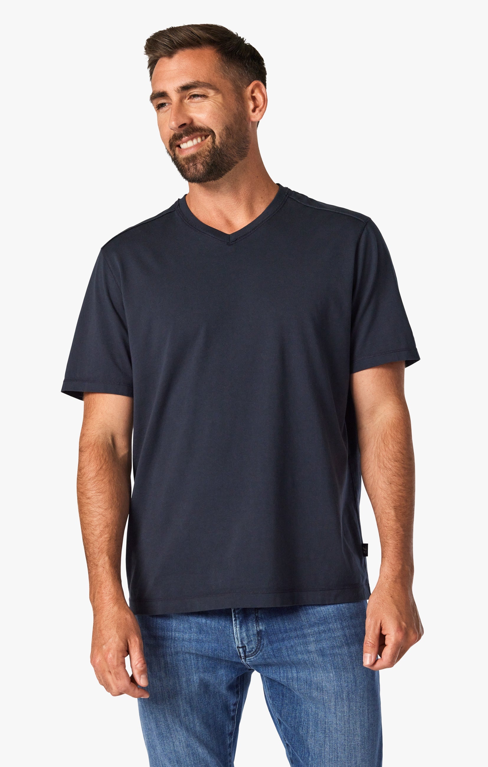 34 Heritage Deconstructed V-Neck T-Shirt in Dark Navy
