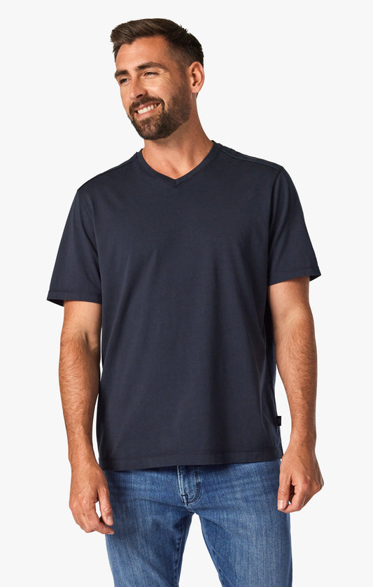 34 Heritage Deconstructed V-Neck T-Shirt in Dark Navy
