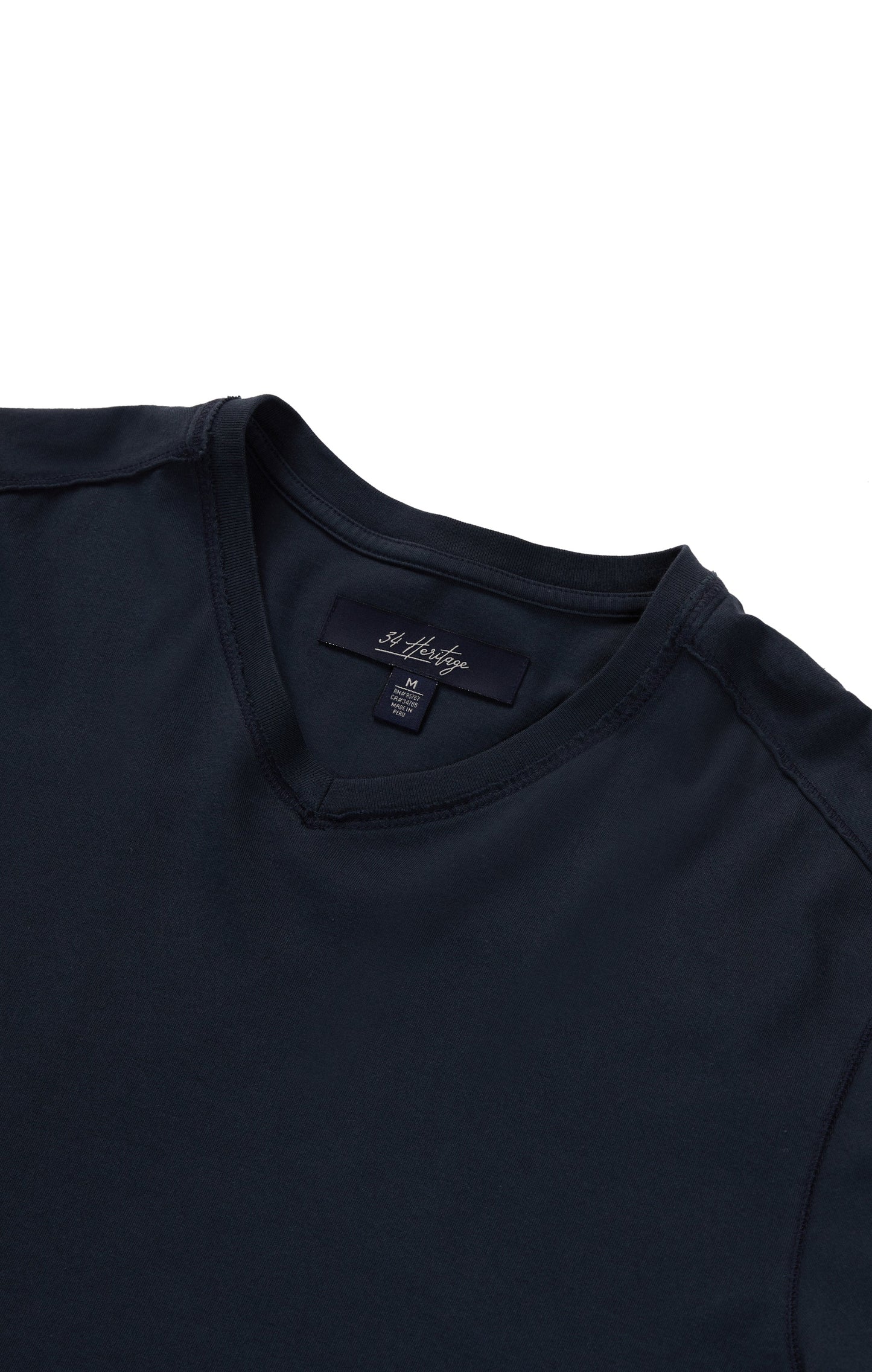 34 Heritage Deconstructed V-Neck T-Shirt in Dark Navy