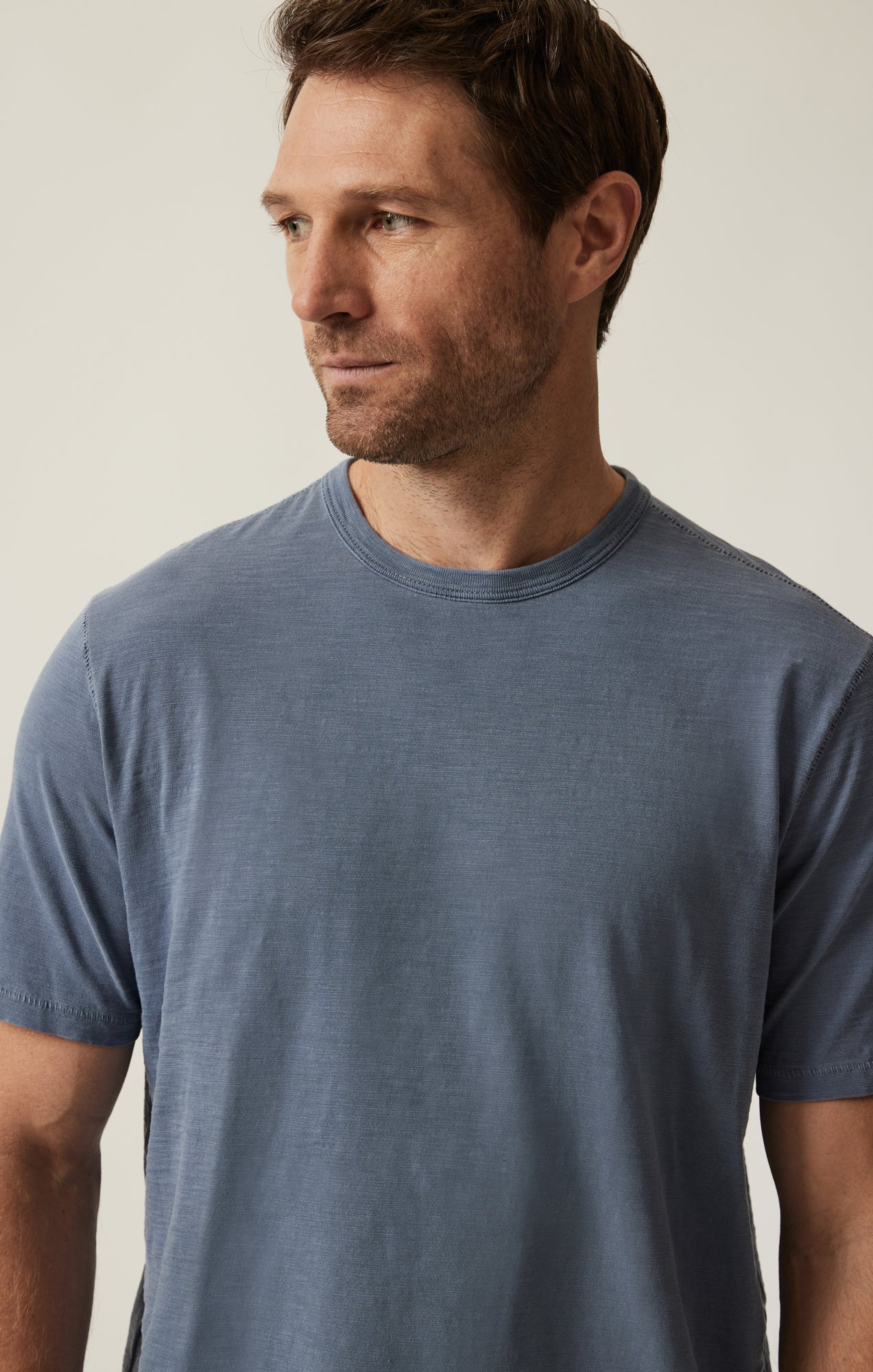 34 Heritage Slub Crew Neck T-Shirt in Vintage Blue