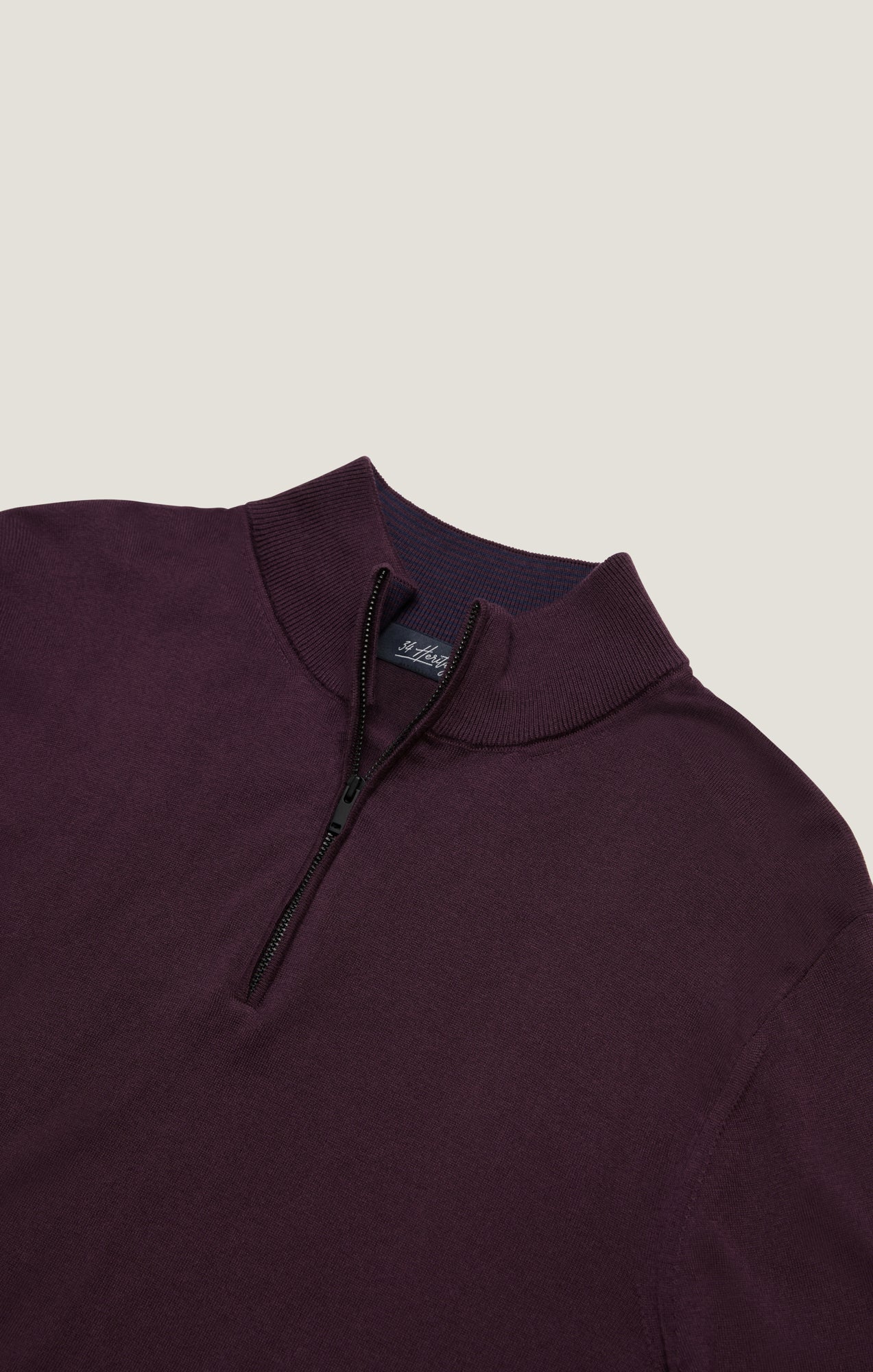 34 Heritage Quarter Zip Sweater In Burgundy