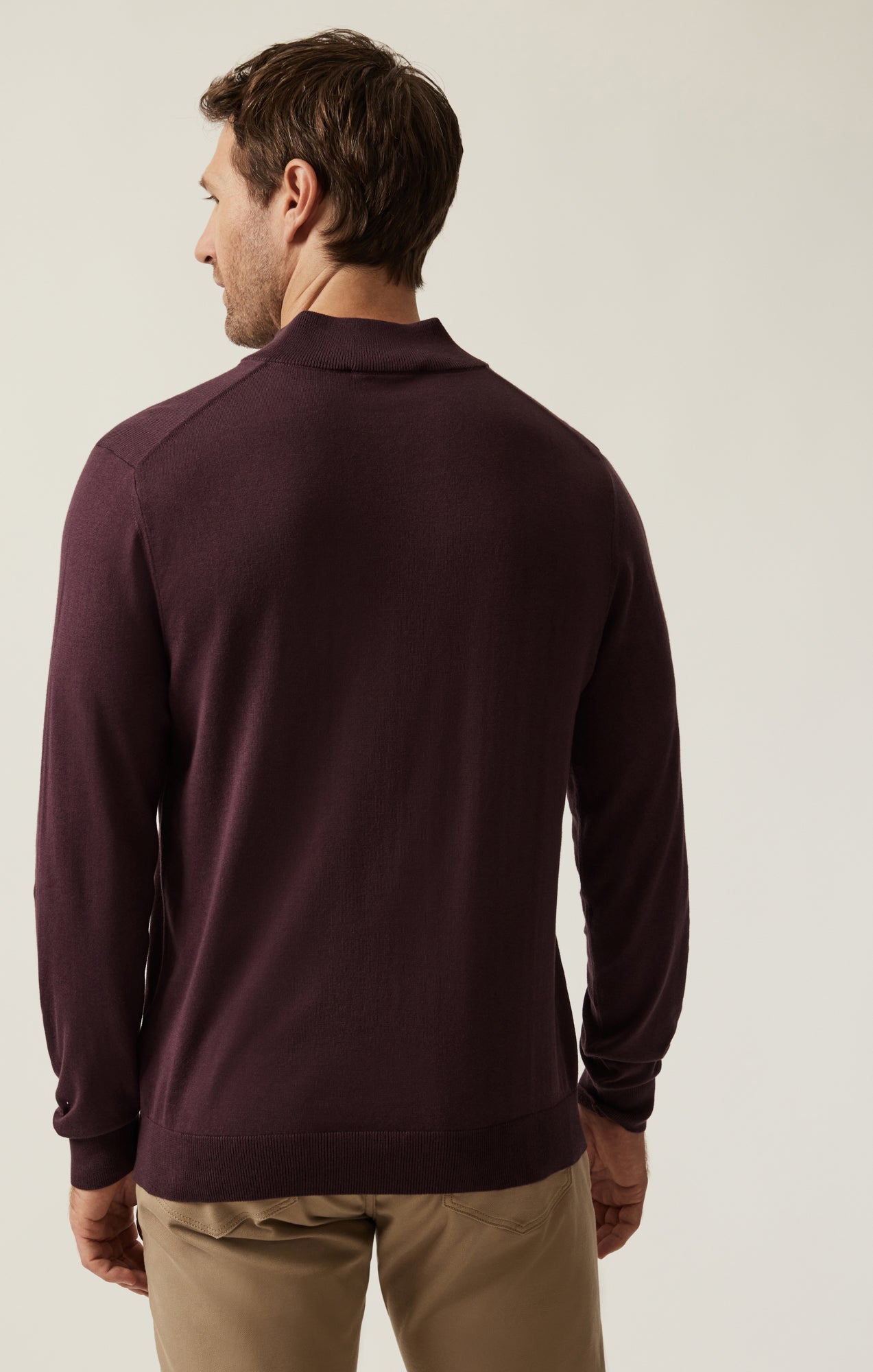 34 Heritage Quarter Zip Sweater In Burgundy