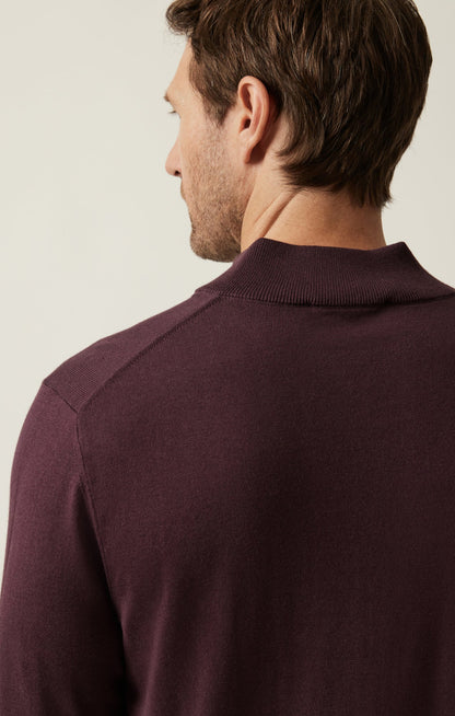 34 Heritage Quarter Zip Sweater In Burgundy
