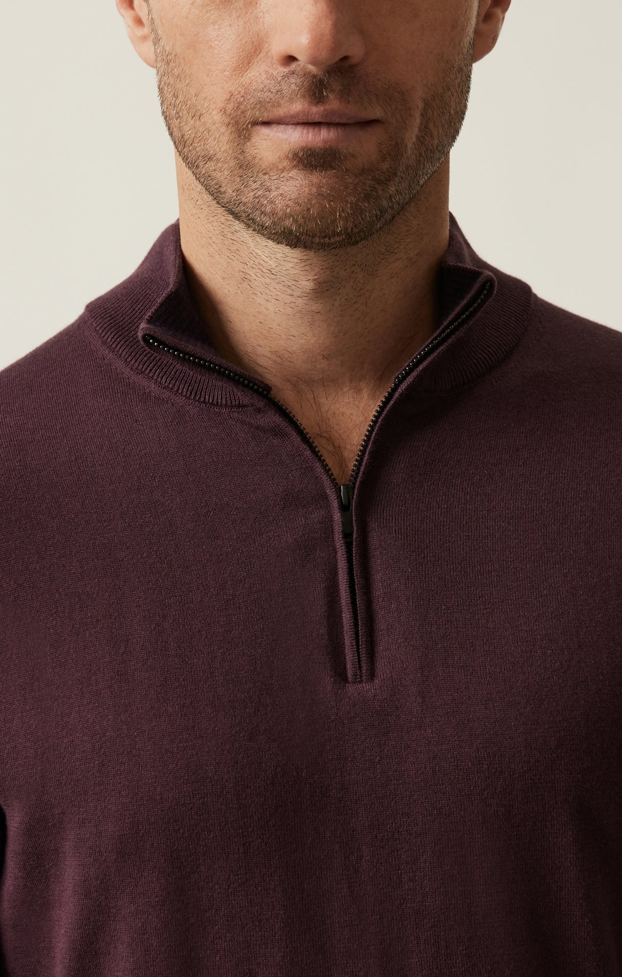 34 Heritage Quarter Zip Sweater In Burgundy