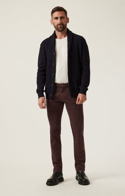 34 Heritage Courage Straight Leg Pants in Burgundy Diagonal
