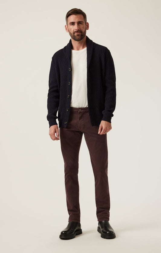 34 Heritage Courage Straight Leg Pants in Burgundy Diagonal
