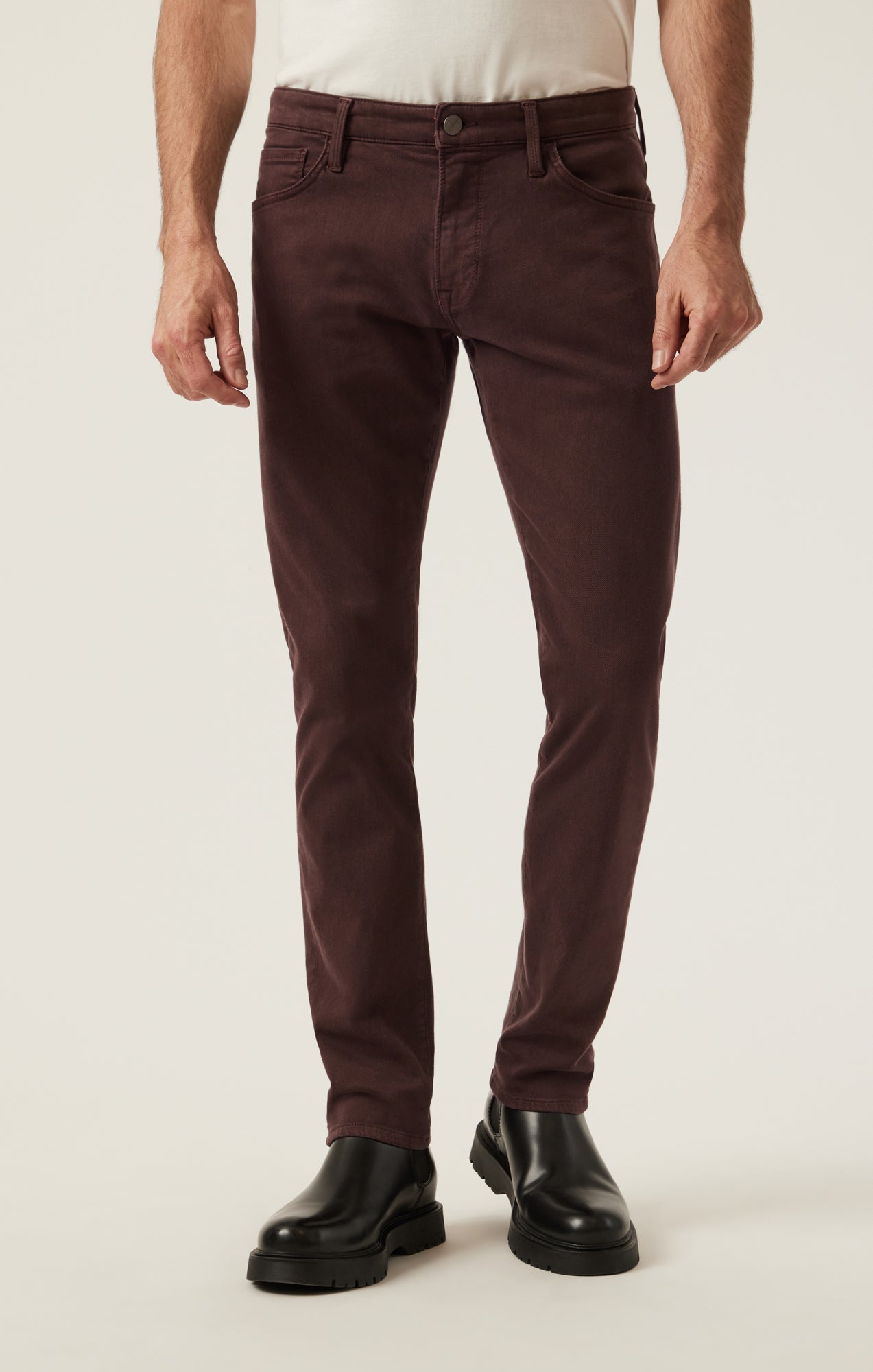 34 Heritage Courage Straight Leg Pants in Burgundy Diagonal