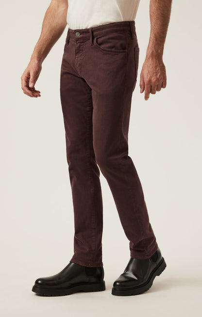 34 Heritage Courage Straight Leg Pants in Burgundy Diagonal